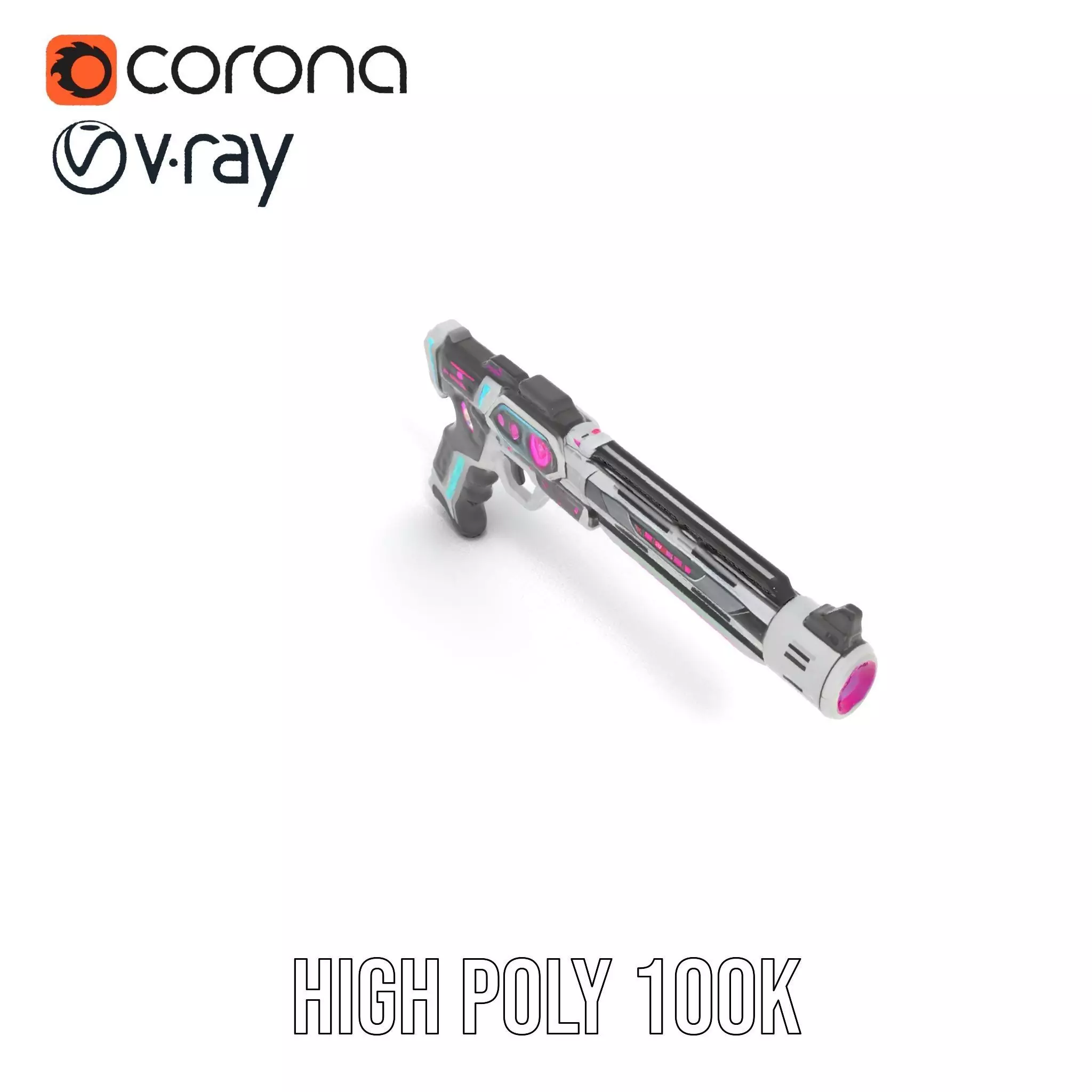 Neon Pulse Blaster model pack Low-poly 3D model_24