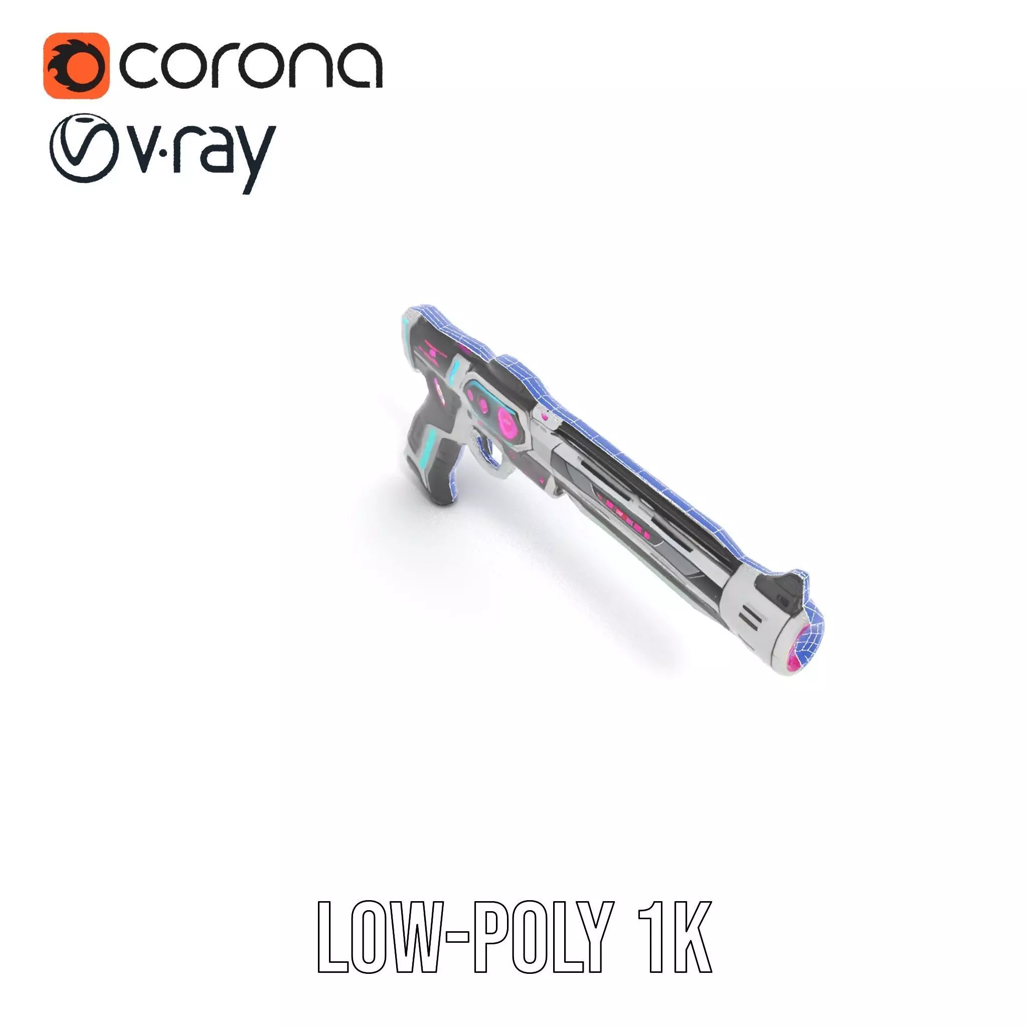 Neon Pulse Blaster model pack Low-poly 3D model_14