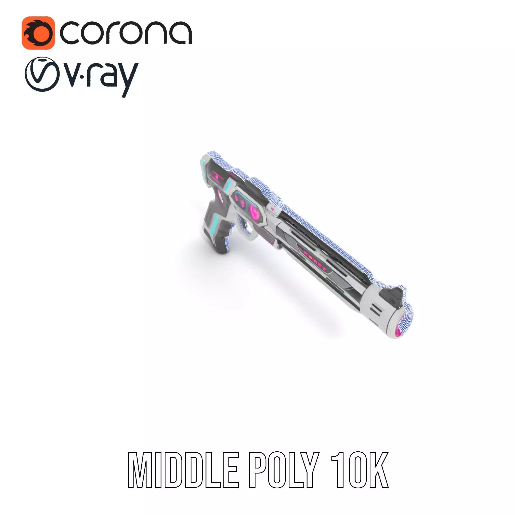 Neon Pulse Blaster model pack Low-poly 3D model_29