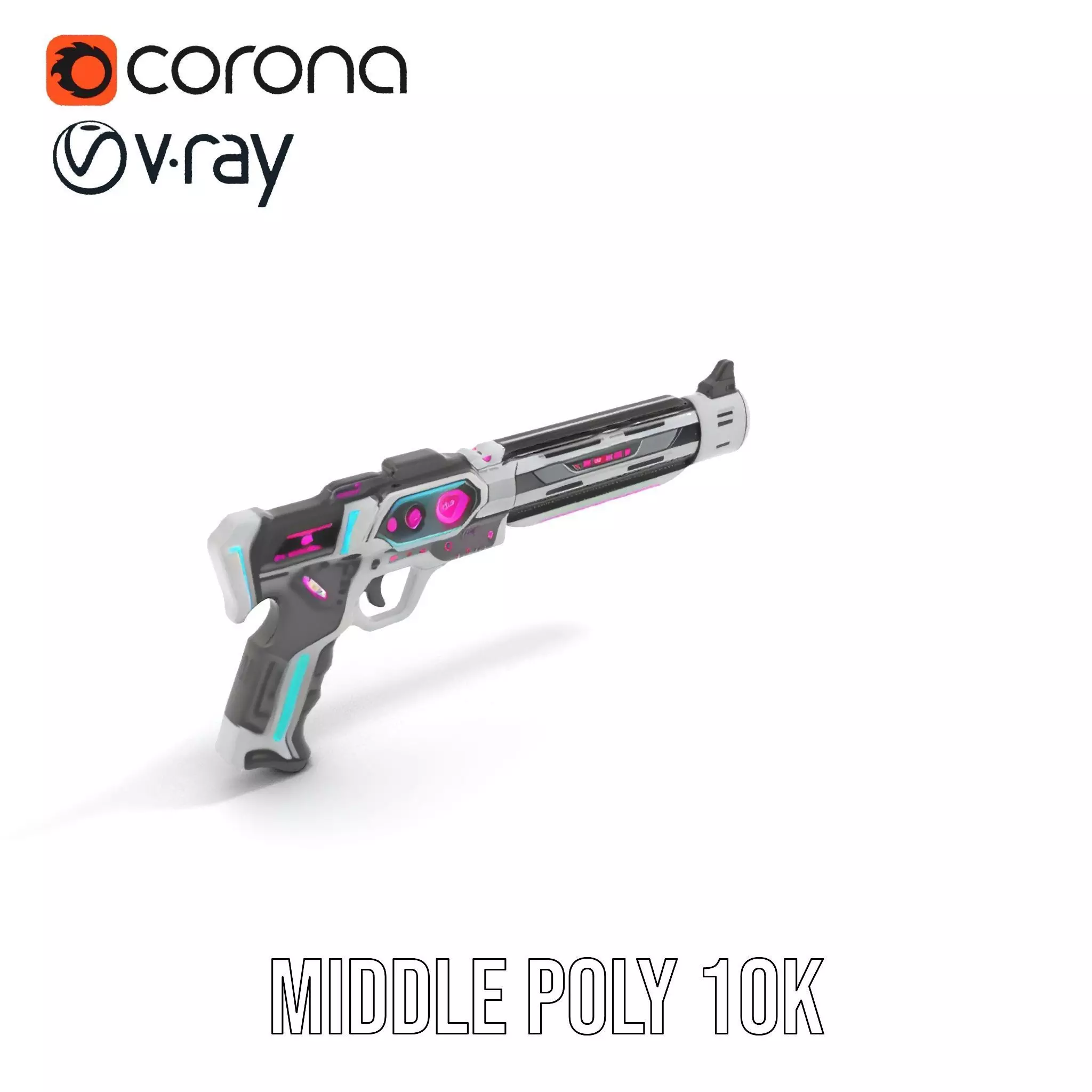 Neon Pulse Blaster model pack Low-poly 3D model_13