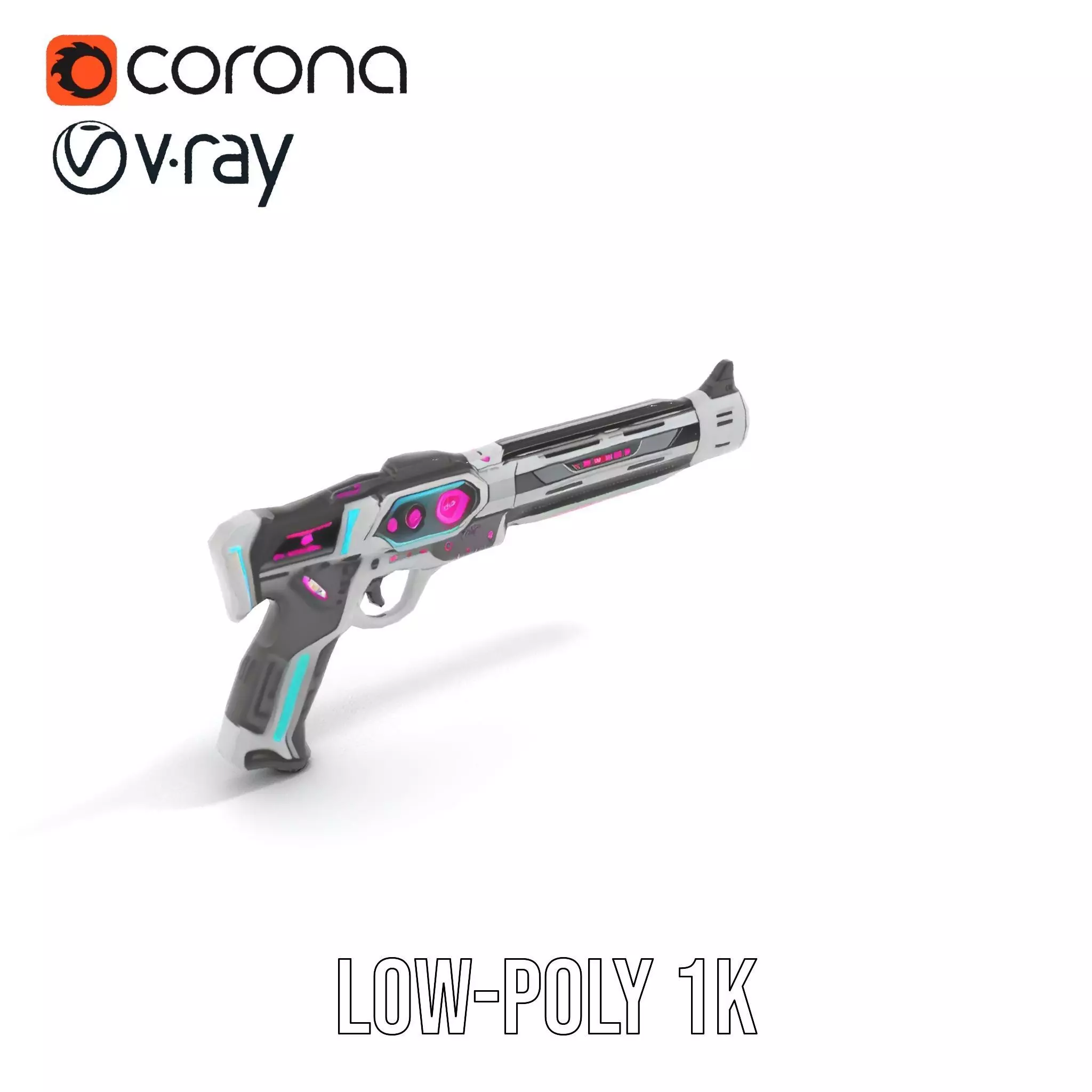 Neon Pulse Blaster model pack Low-poly 3D model_9