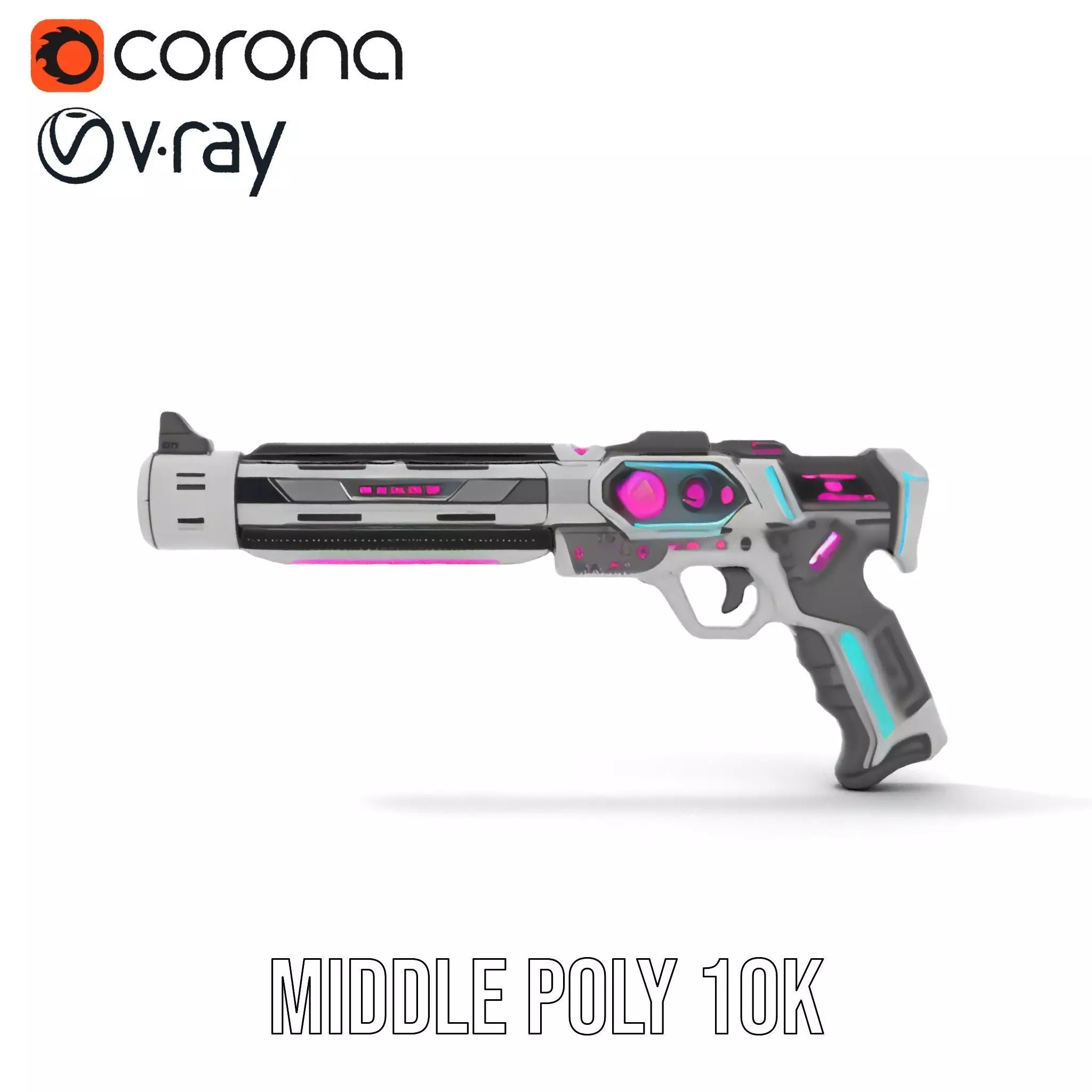 Neon Pulse Blaster model pack Low-poly 3D model_19