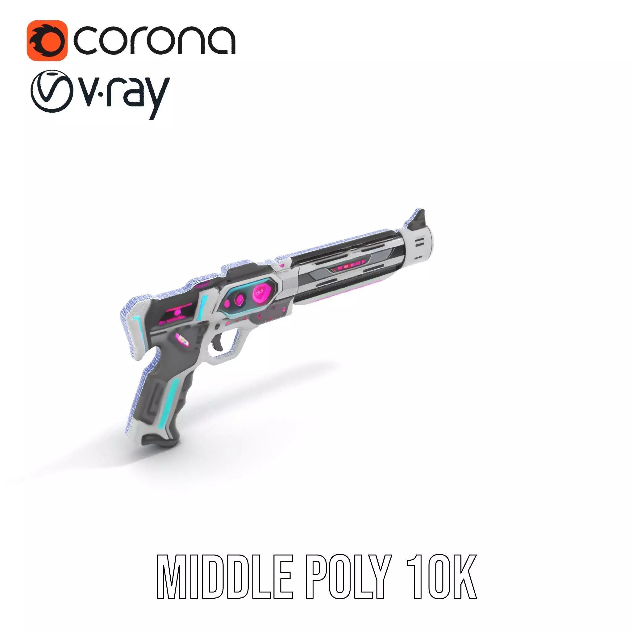 Neon Pulse Blaster model pack Low-poly 3D model_16