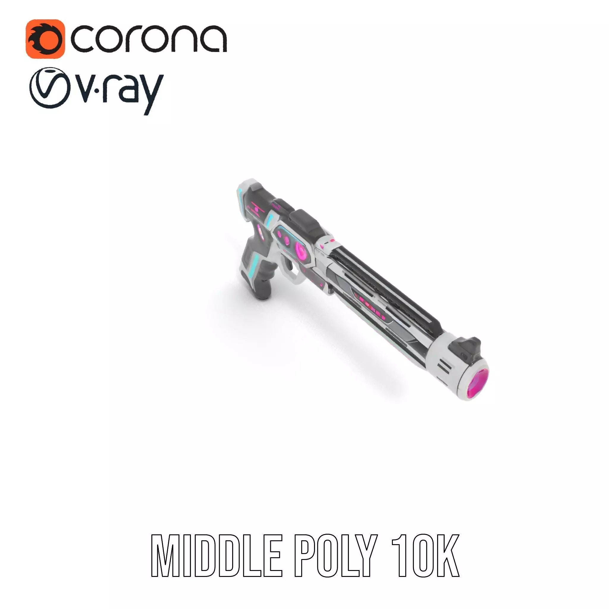 Neon Pulse Blaster model pack Low-poly 3D model_6