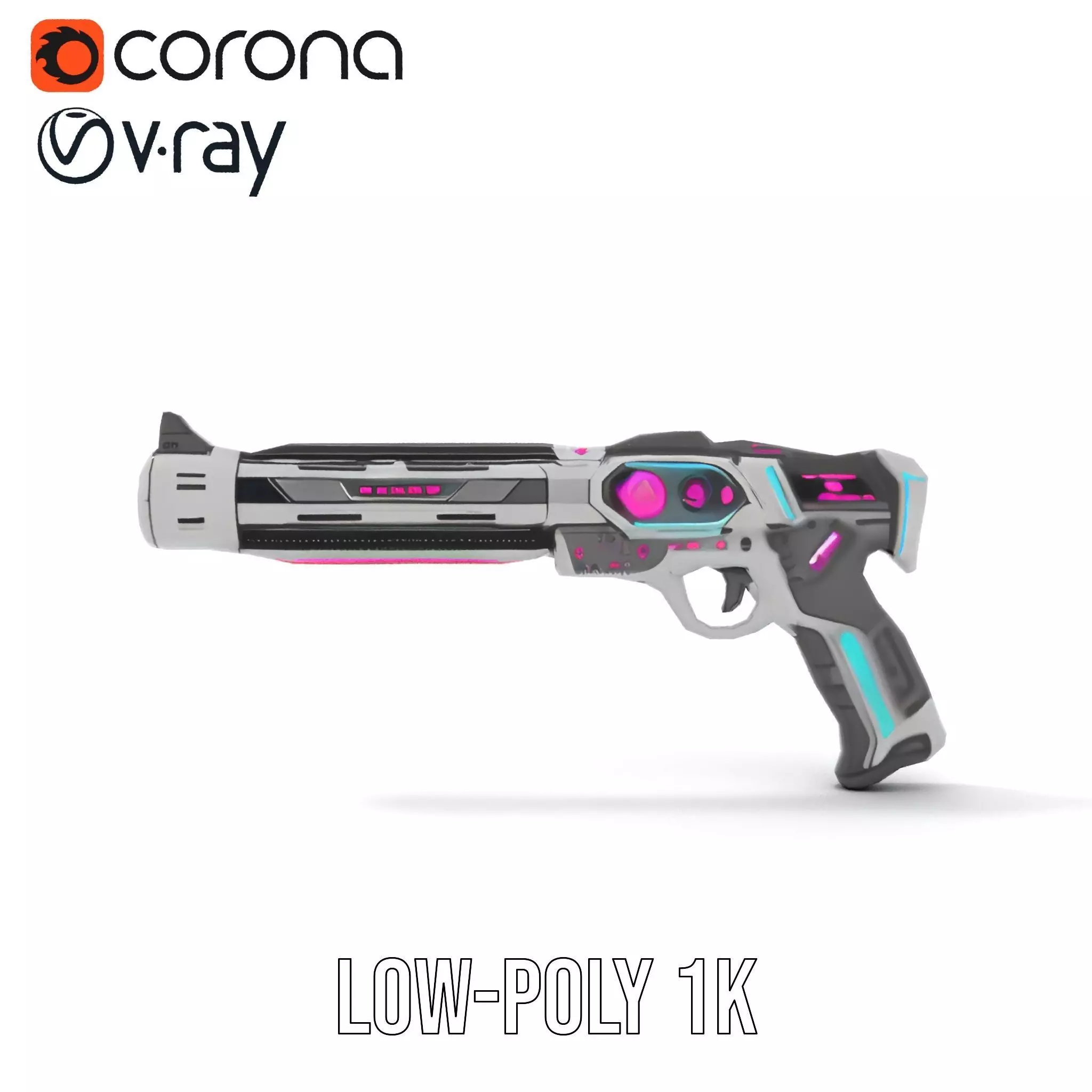 Neon Pulse Blaster model pack Low-poly 3D model_20