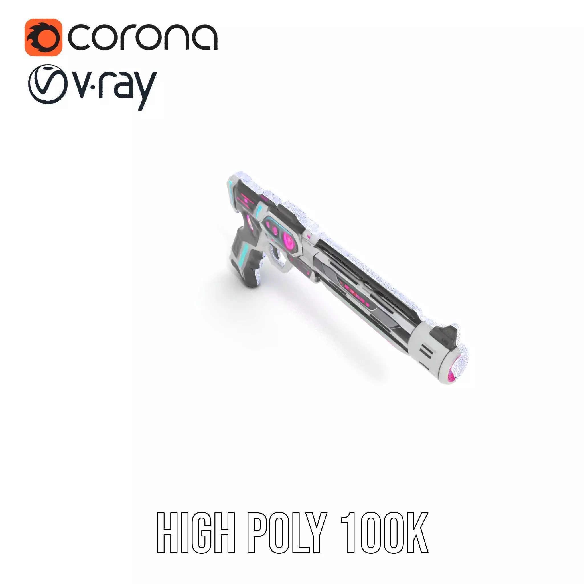 Neon Pulse Blaster model pack Low-poly 3D model_33