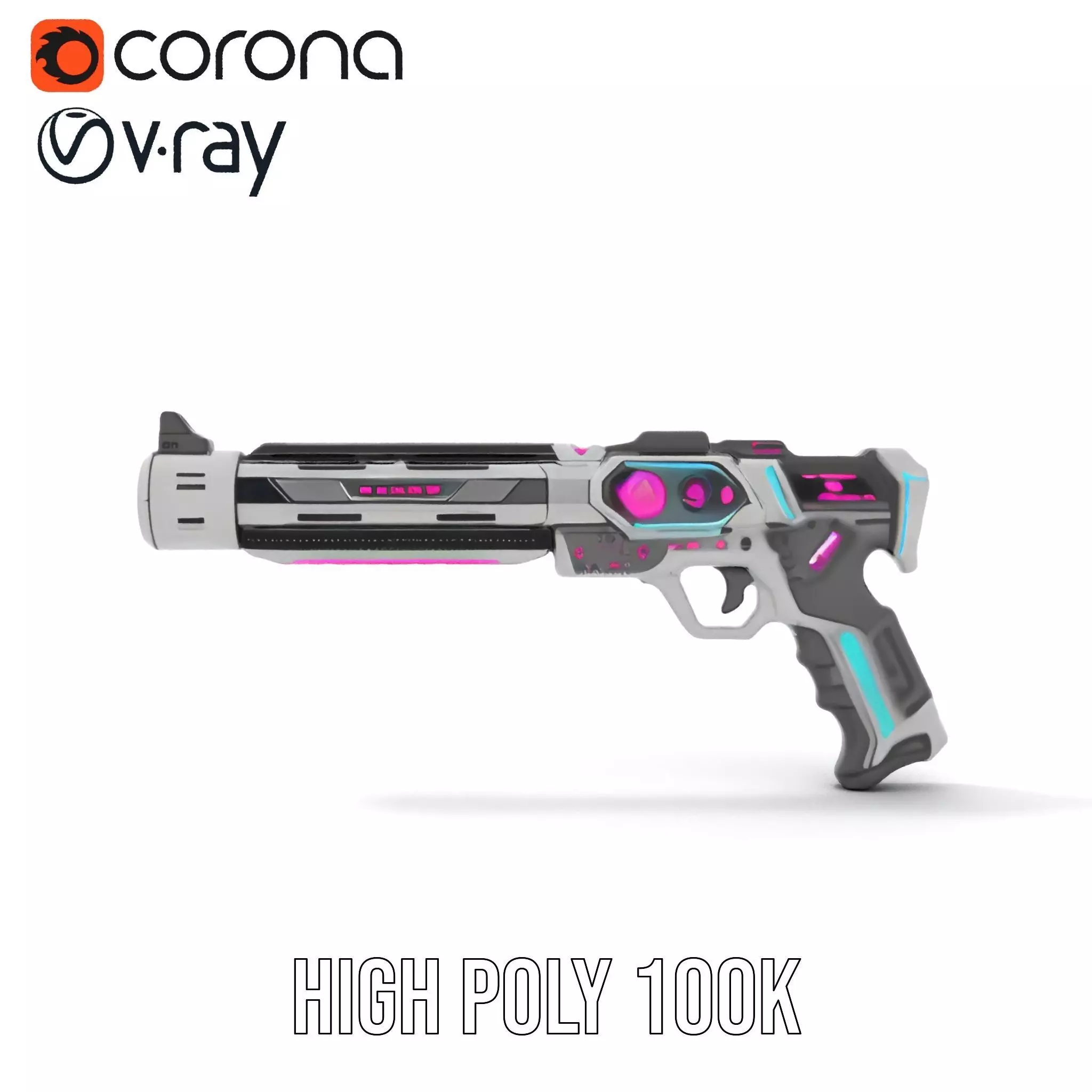 Neon Pulse Blaster model pack Low-poly 3D model_15