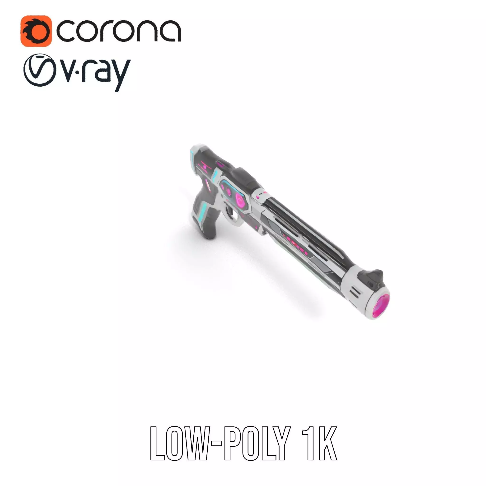 Neon Pulse Blaster model pack Low-poly 3D model_7