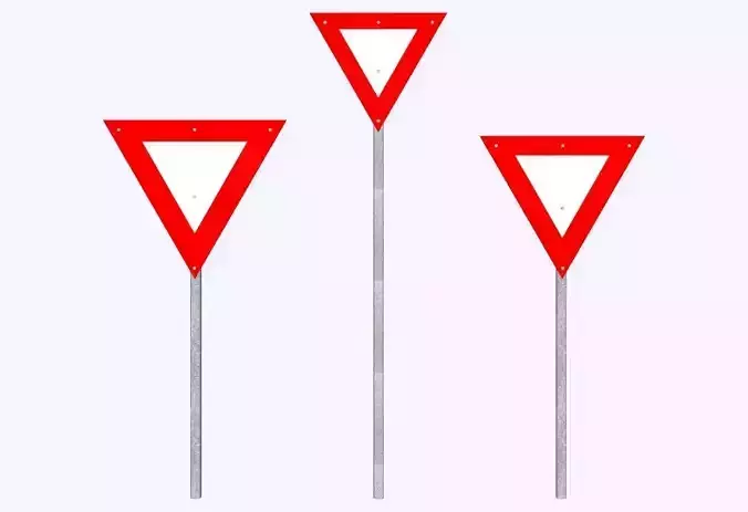 Brazilian Traffic Sign - R-2 Give Preference 3D model