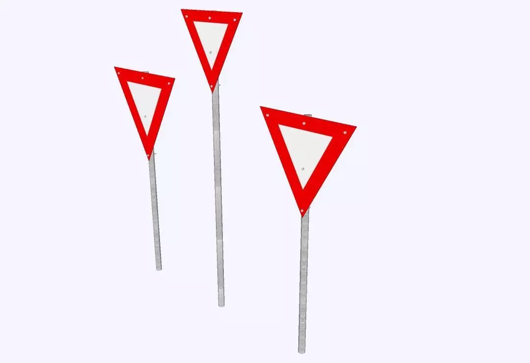 Brazilian Traffic Sign - R-2 Give Preference 3D model_2