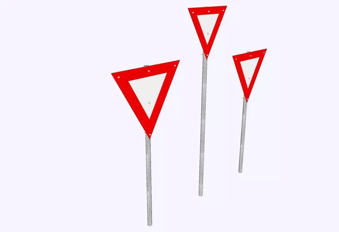 Brazilian Traffic Sign - R-2 Give Preference 3D model_1