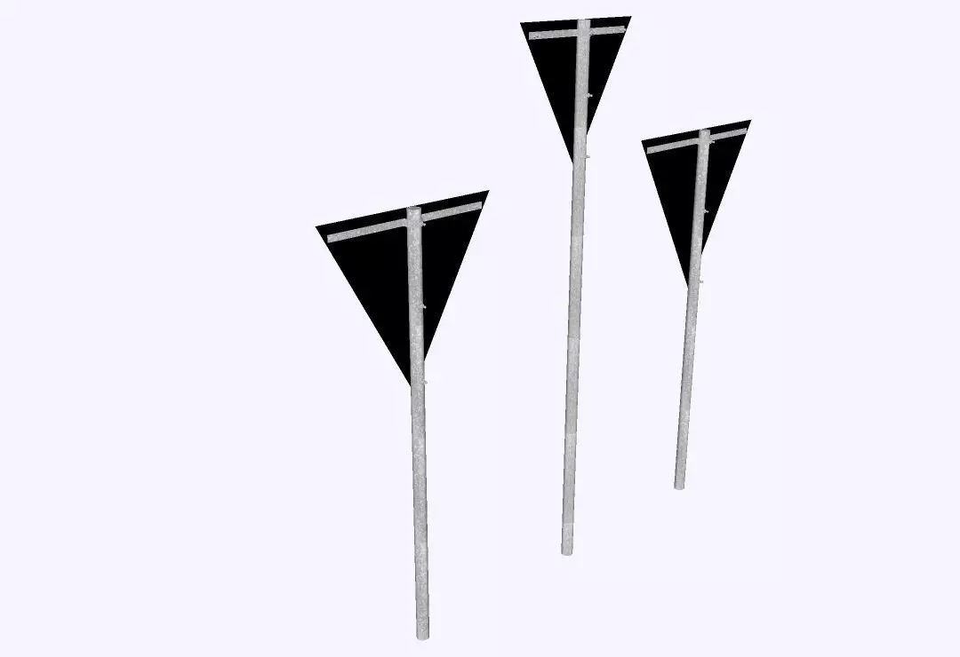 Brazilian Traffic Sign - R-2 Give Preference 3D model_4