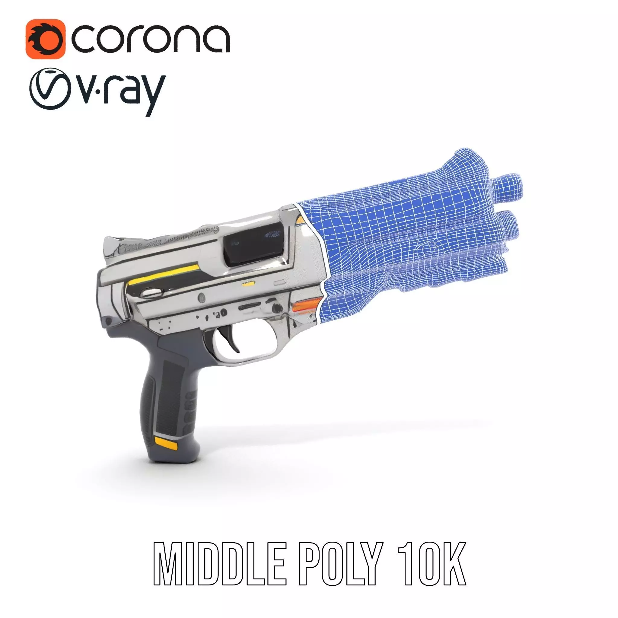 Futuristic Blaster model pack Low-poly 3D model_30