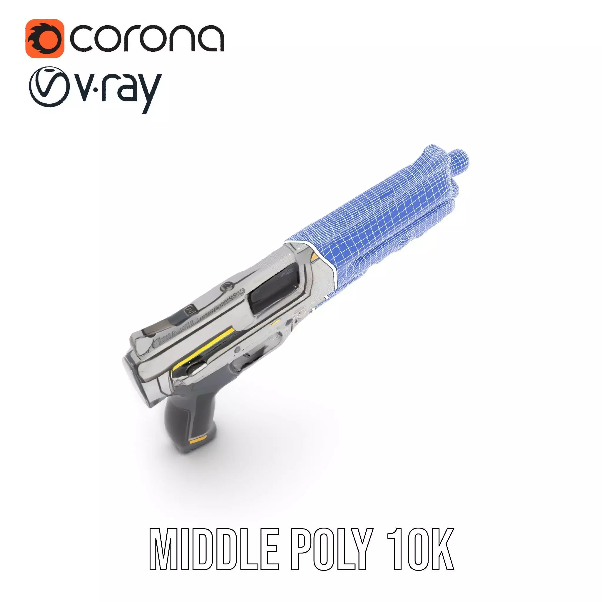 Futuristic Blaster model pack Low-poly 3D model_27