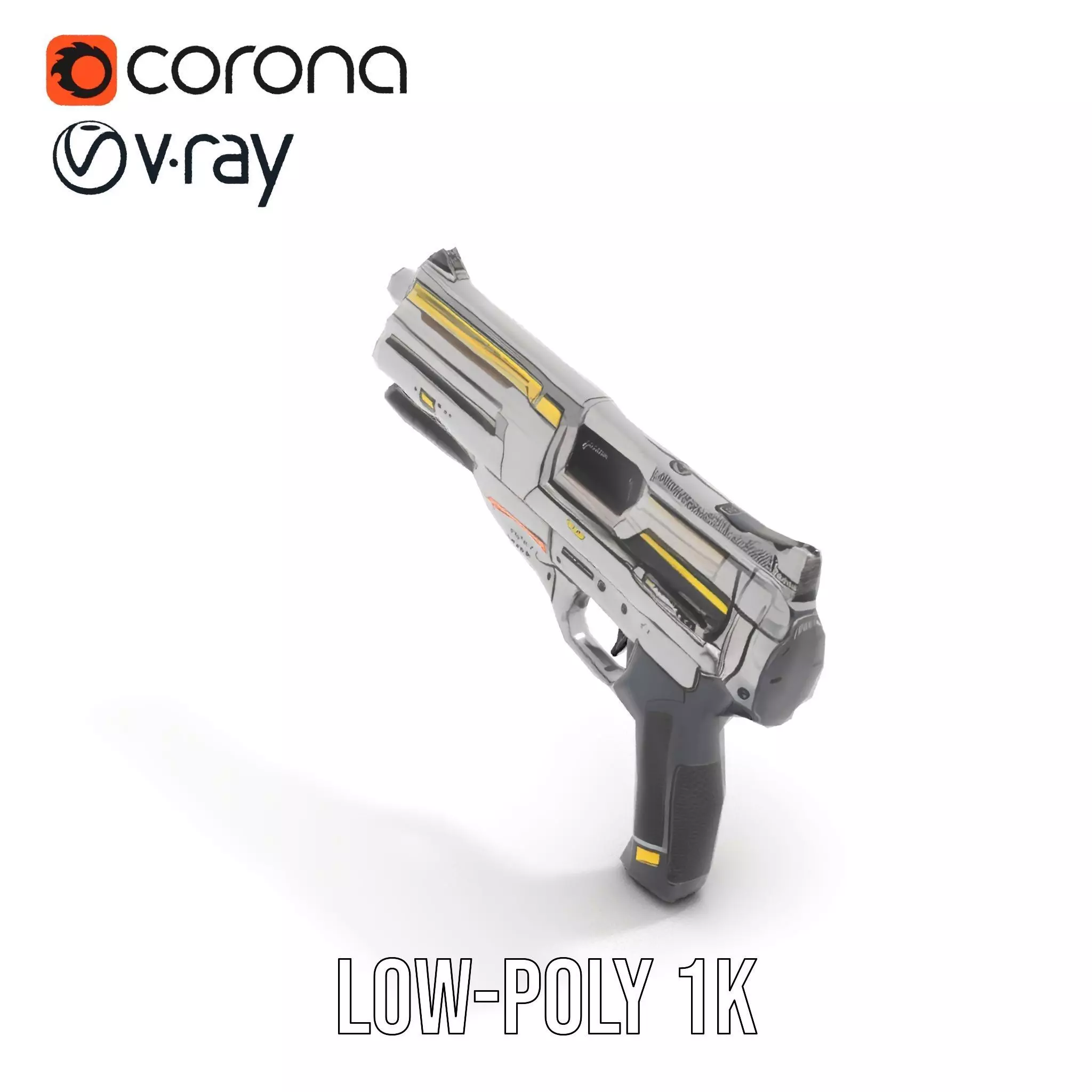 Futuristic Blaster model pack Low-poly 3D model_14