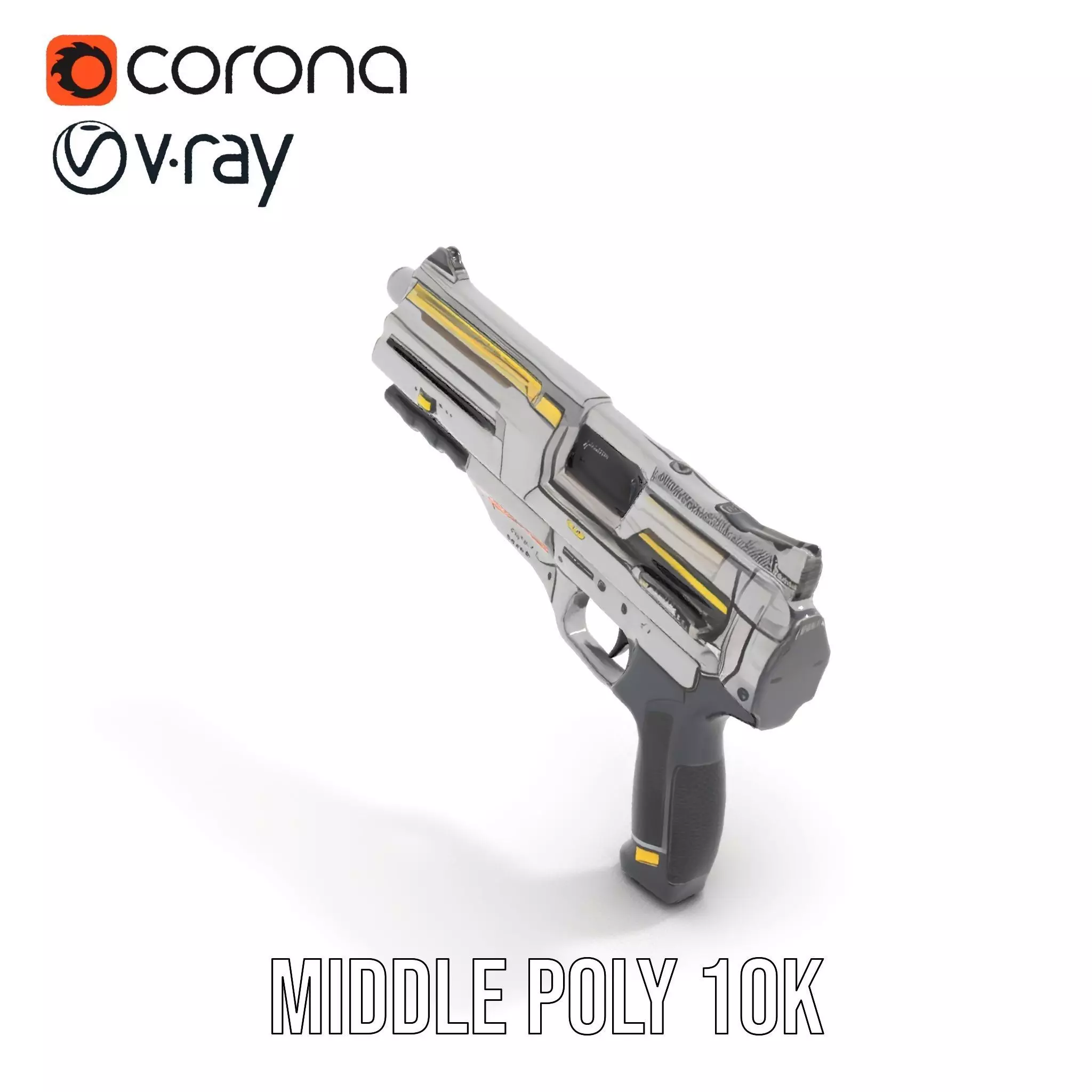 Futuristic Blaster model pack Low-poly 3D model_6