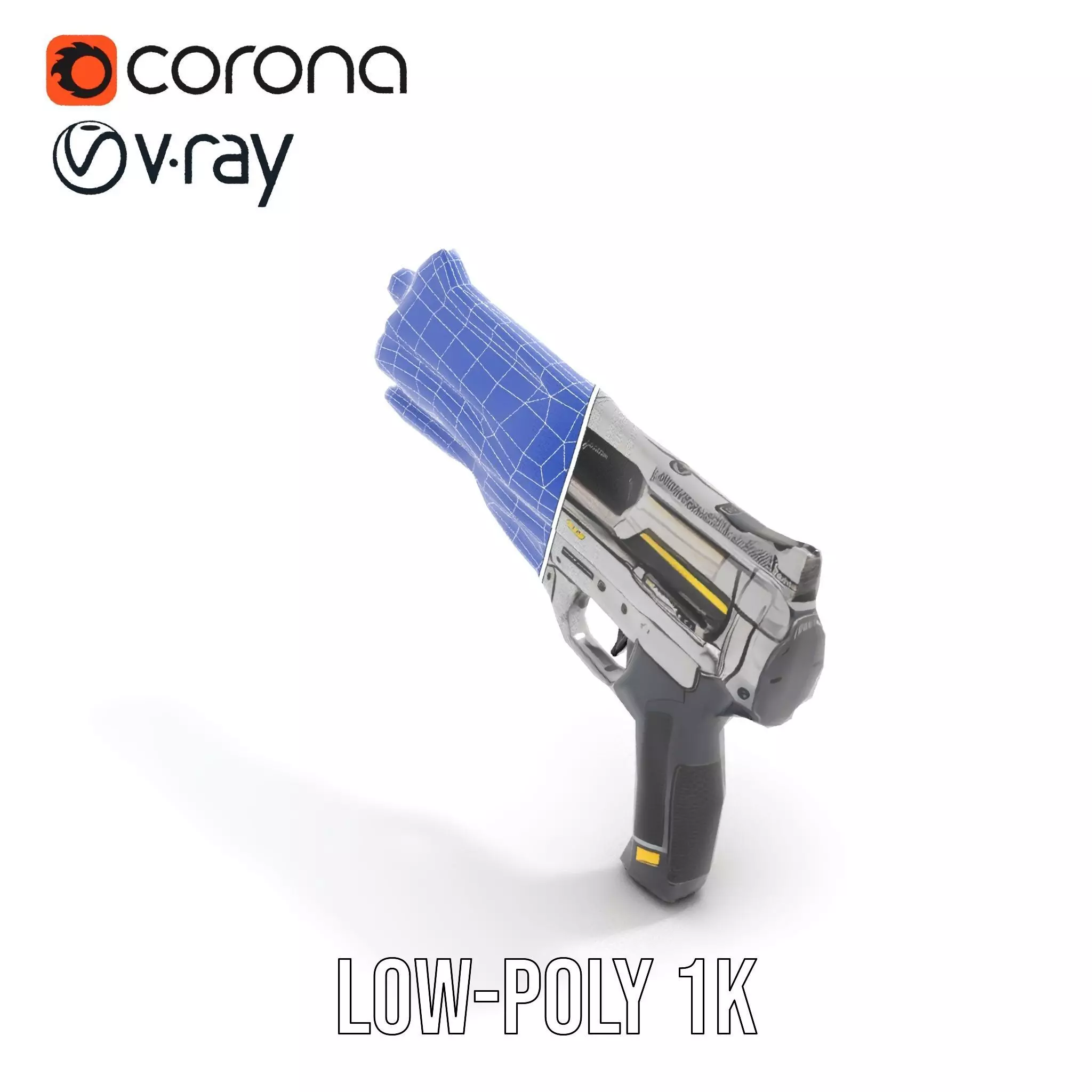 Futuristic Blaster model pack Low-poly 3D model_19