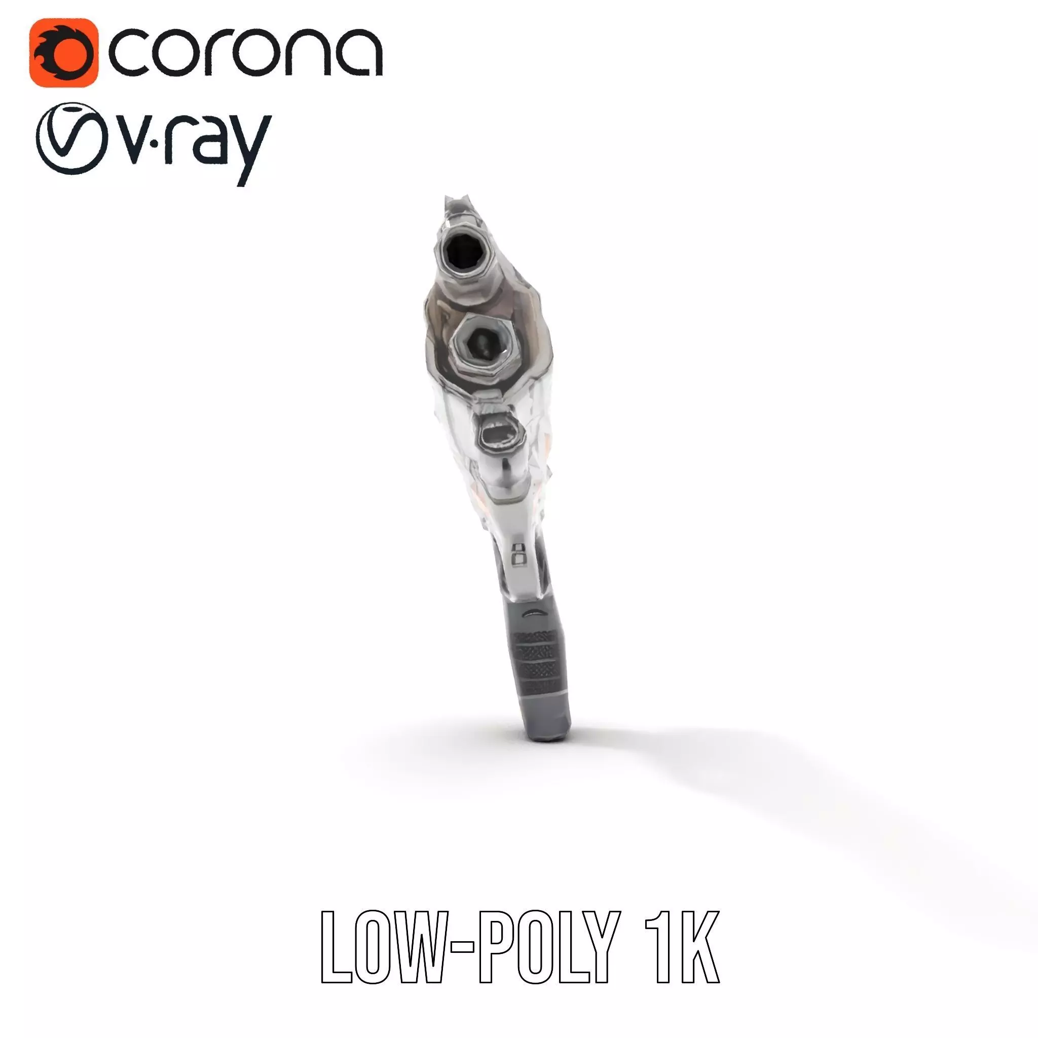 Futuristic Blaster model pack Low-poly 3D model_9