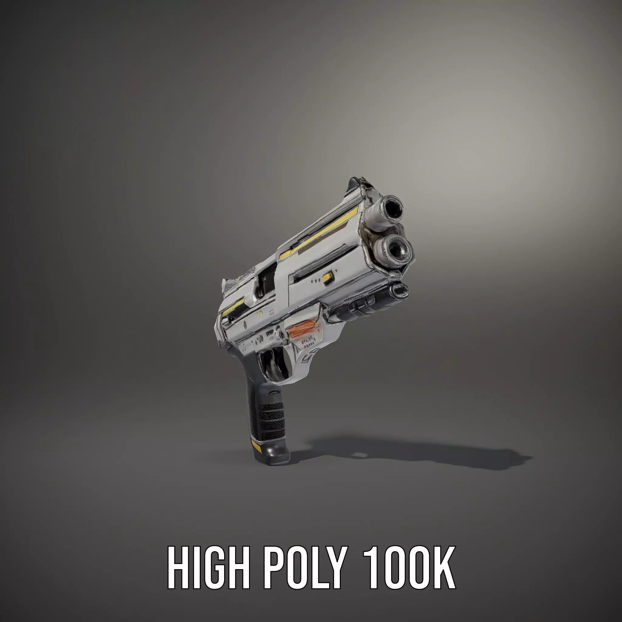 Futuristic Blaster model pack Low-poly 3D model_10