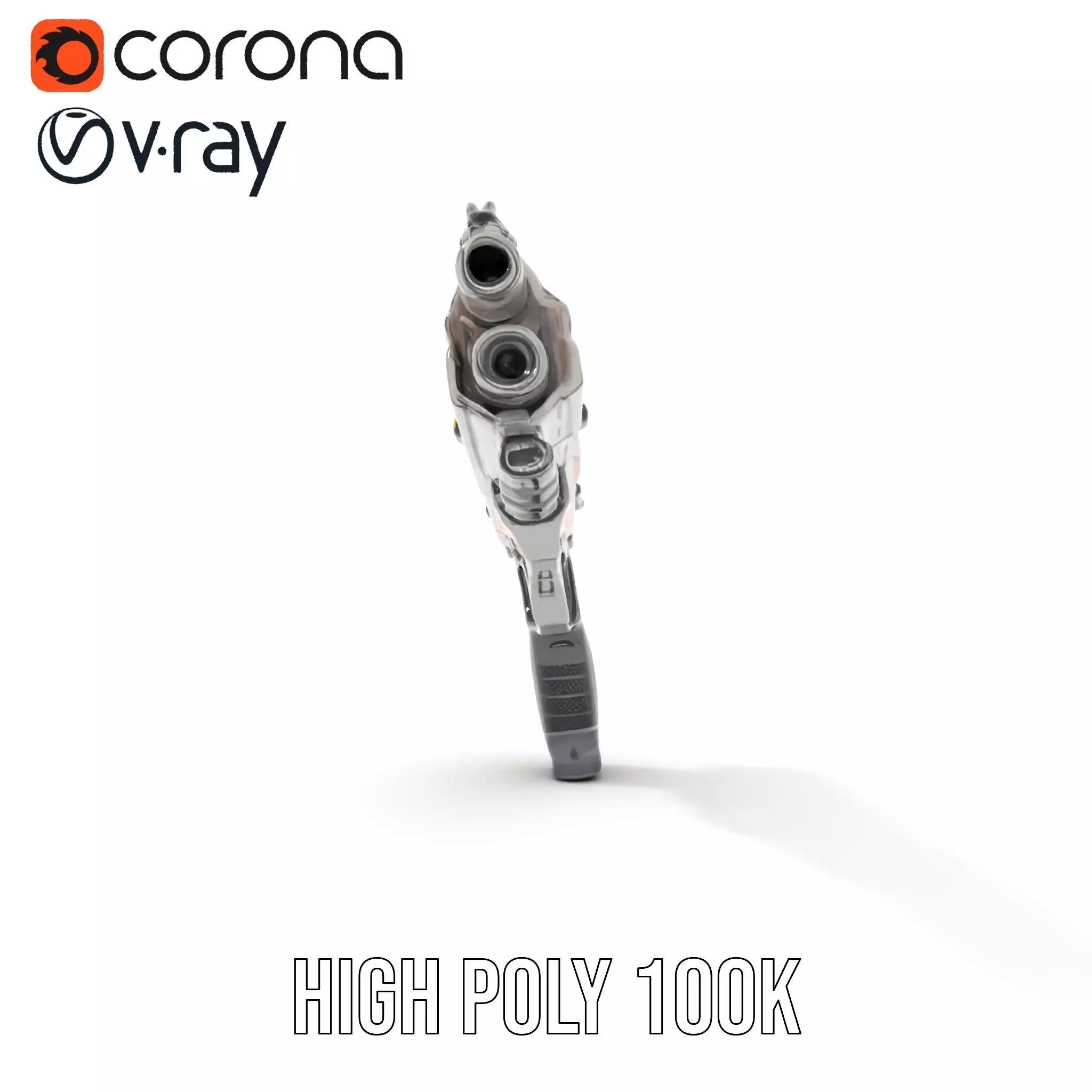 Futuristic Blaster model pack Low-poly 3D model_32