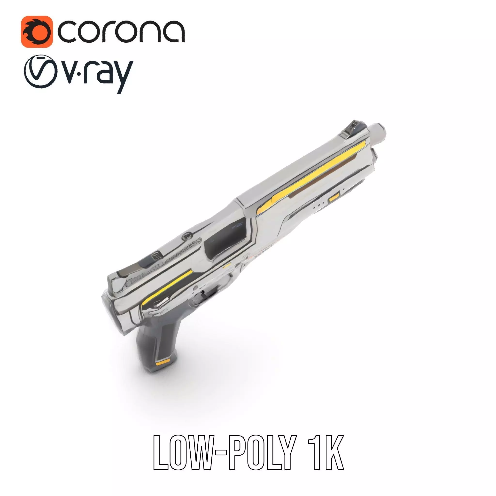 Futuristic Blaster model pack Low-poly 3D model_22