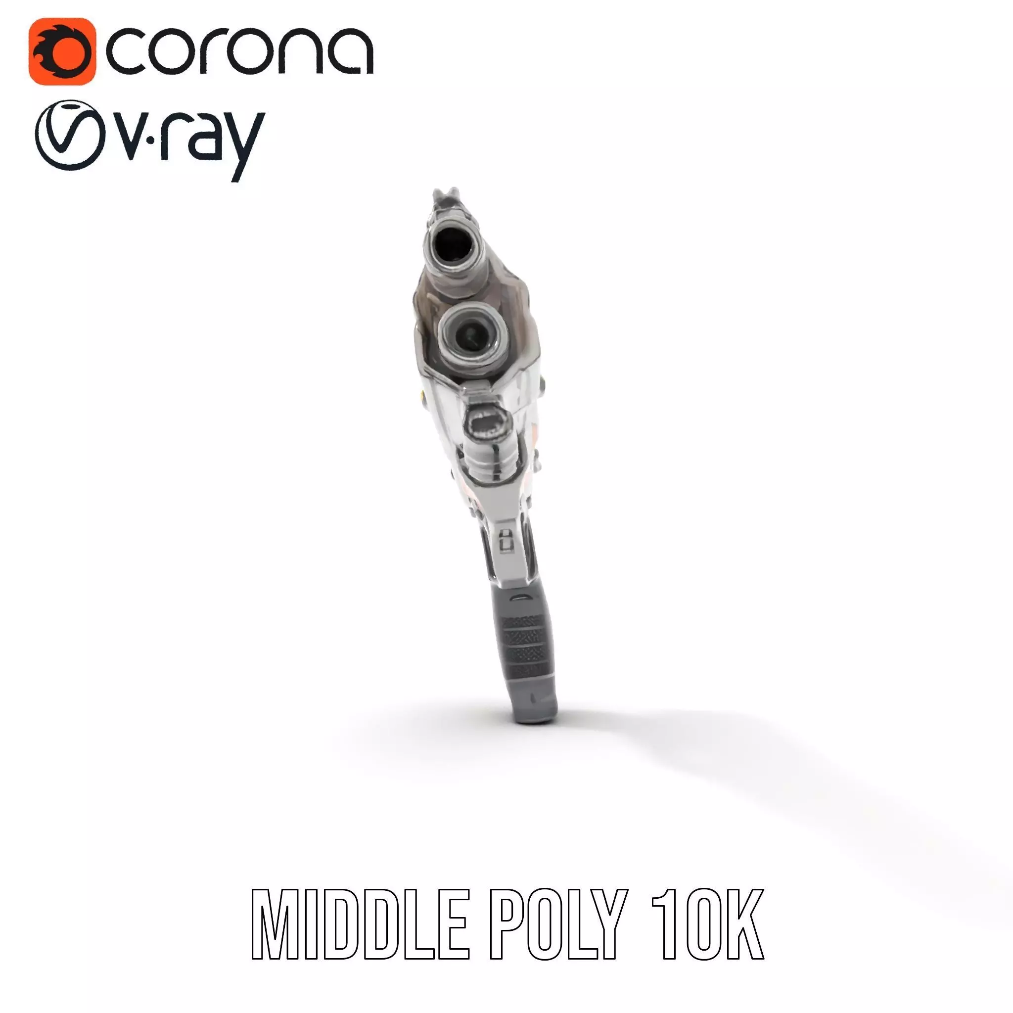 Futuristic Blaster model pack Low-poly 3D model_11