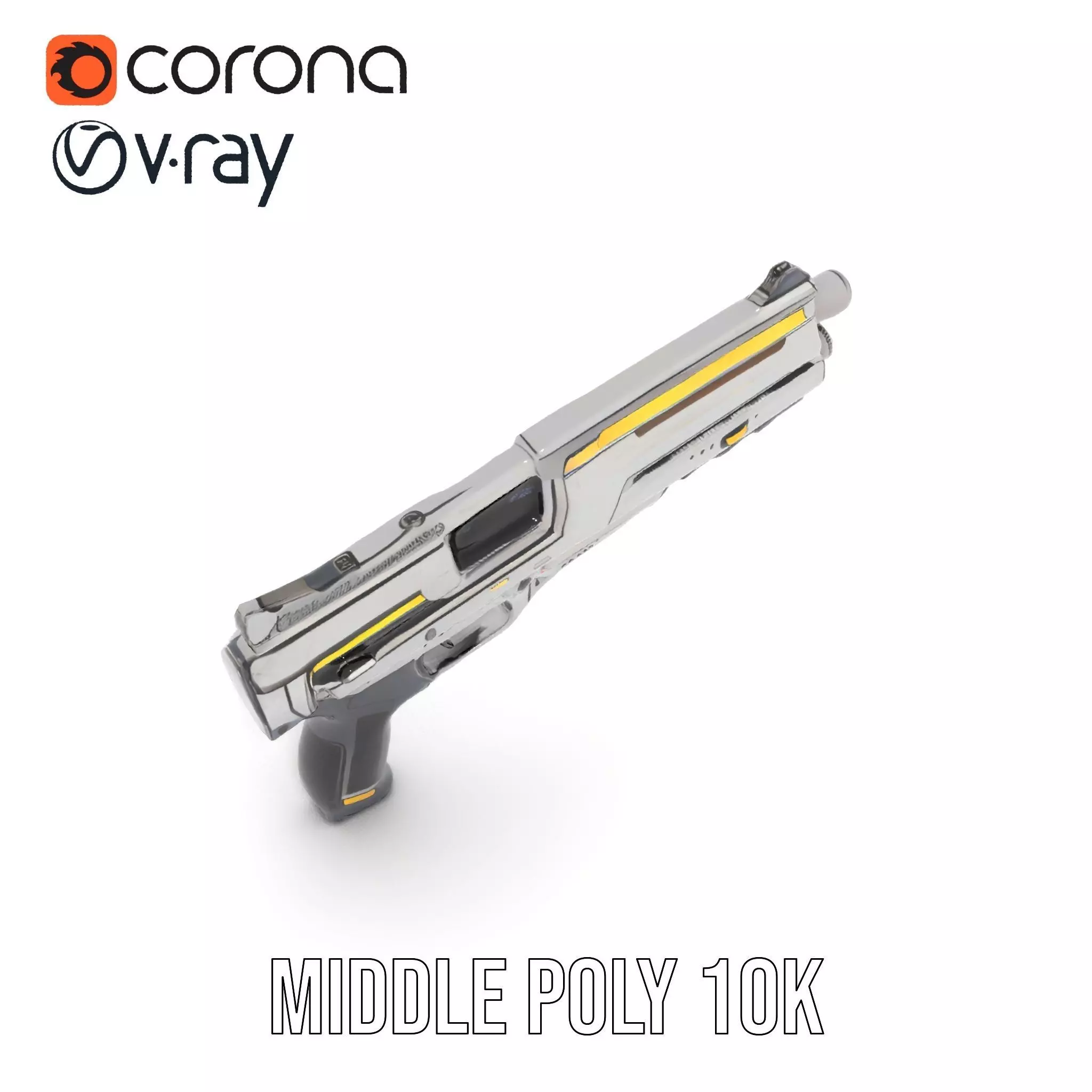 Futuristic Blaster model pack Low-poly 3D model_13