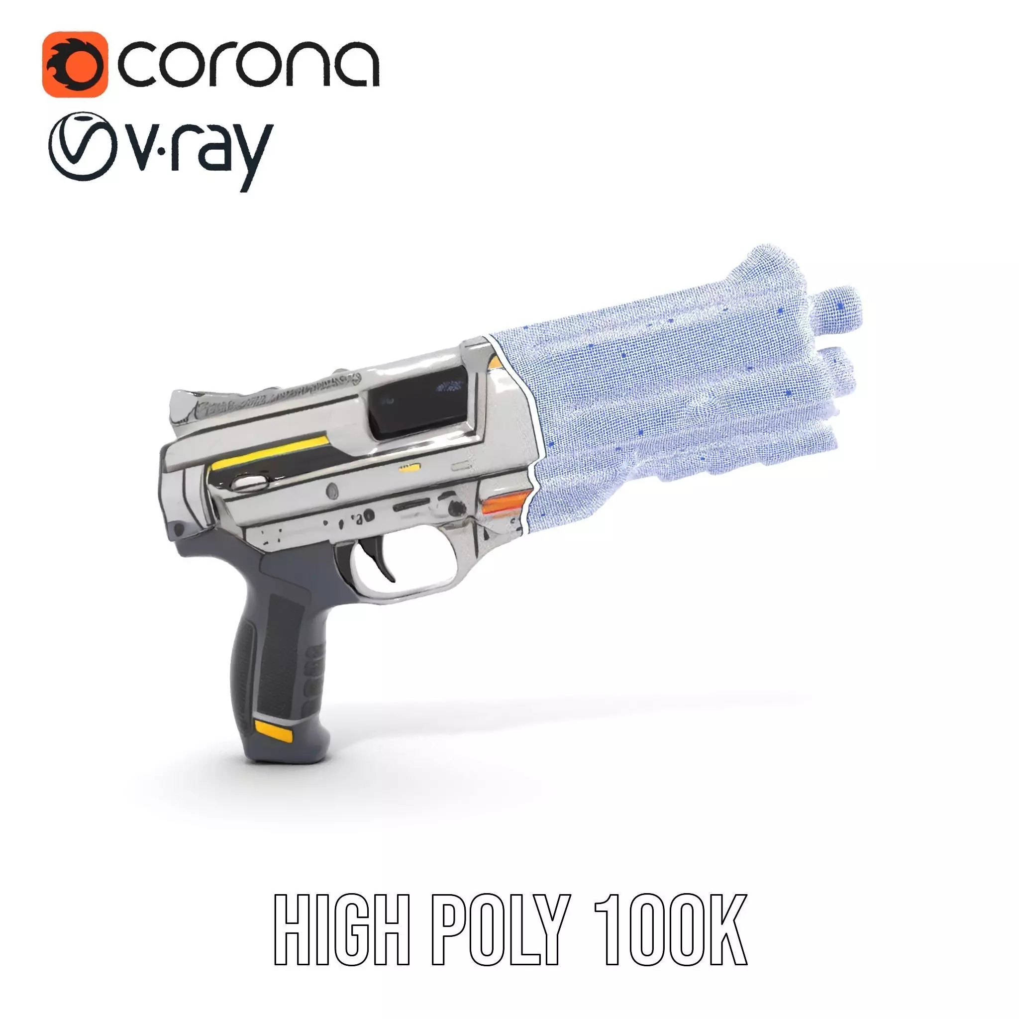 Futuristic Blaster model pack Low-poly 3D model_34