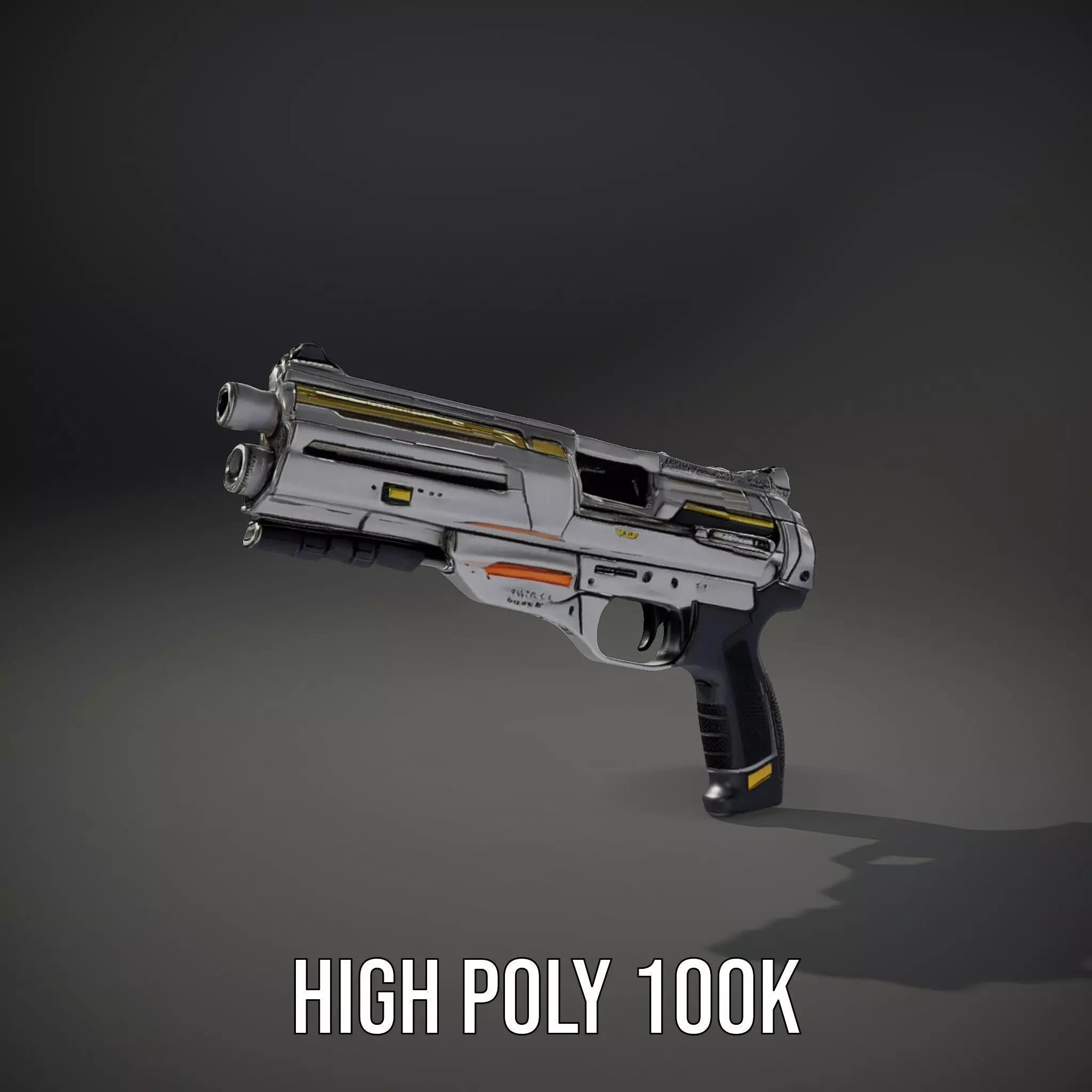 Futuristic Blaster model pack Low-poly 3D model_8