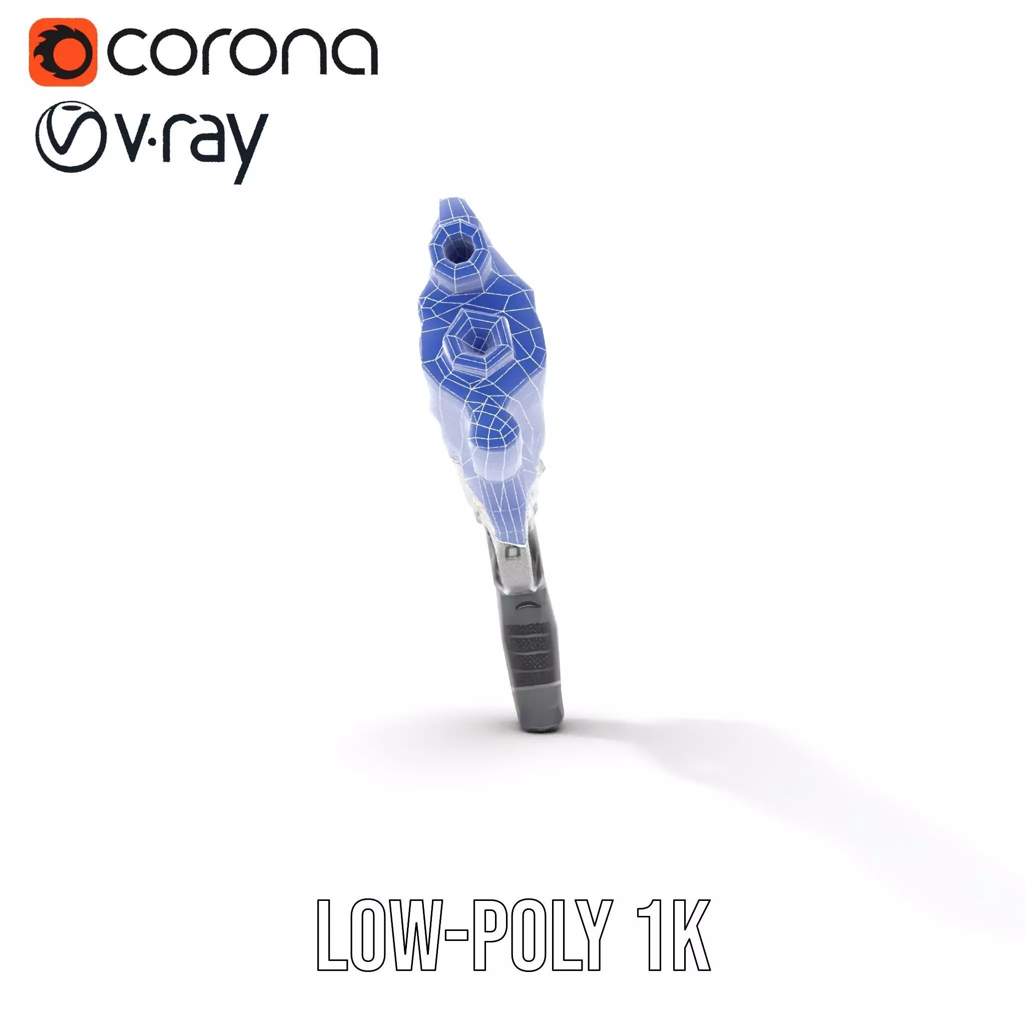 Futuristic Blaster model pack Low-poly 3D model_28