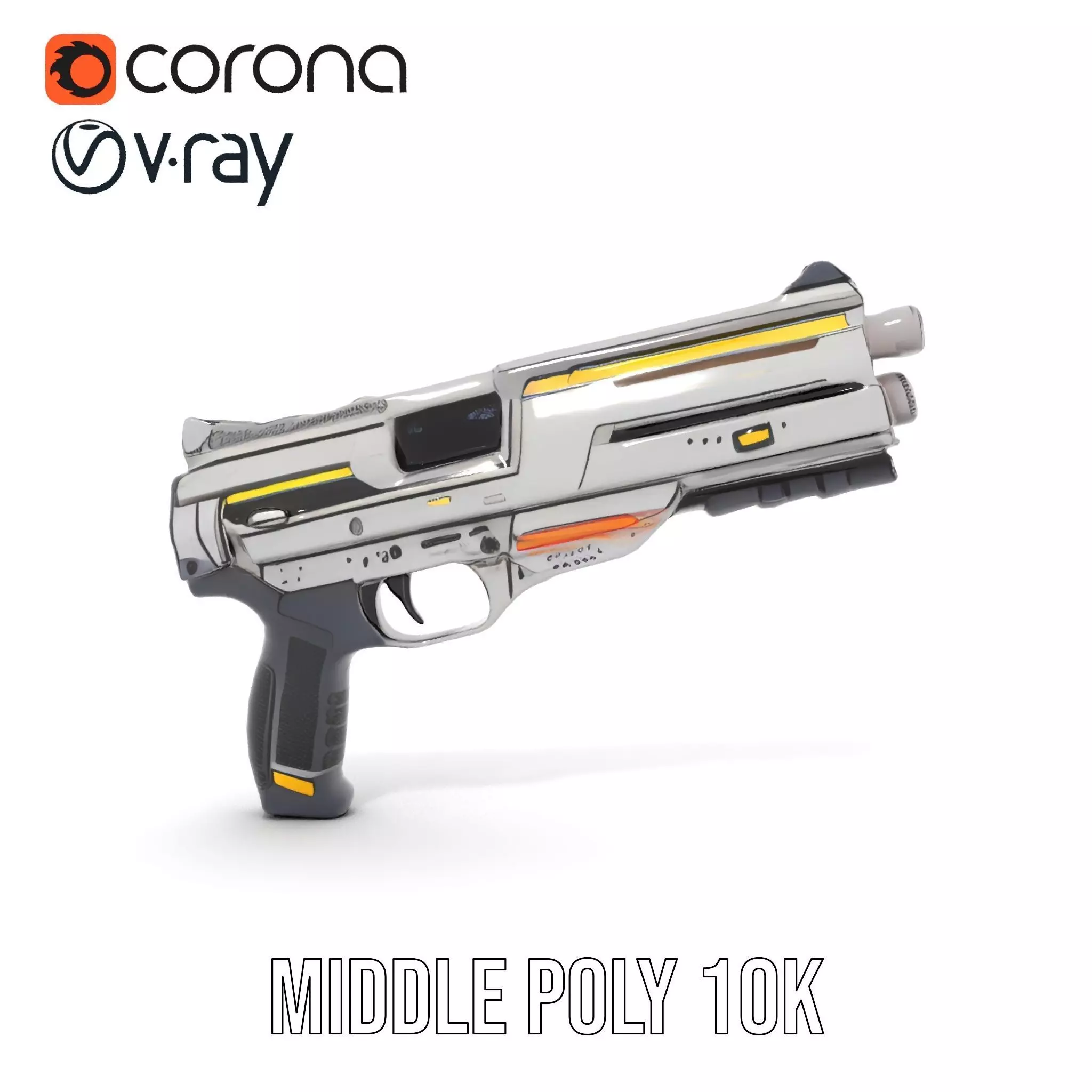 Futuristic Blaster model pack Low-poly 3D model_18