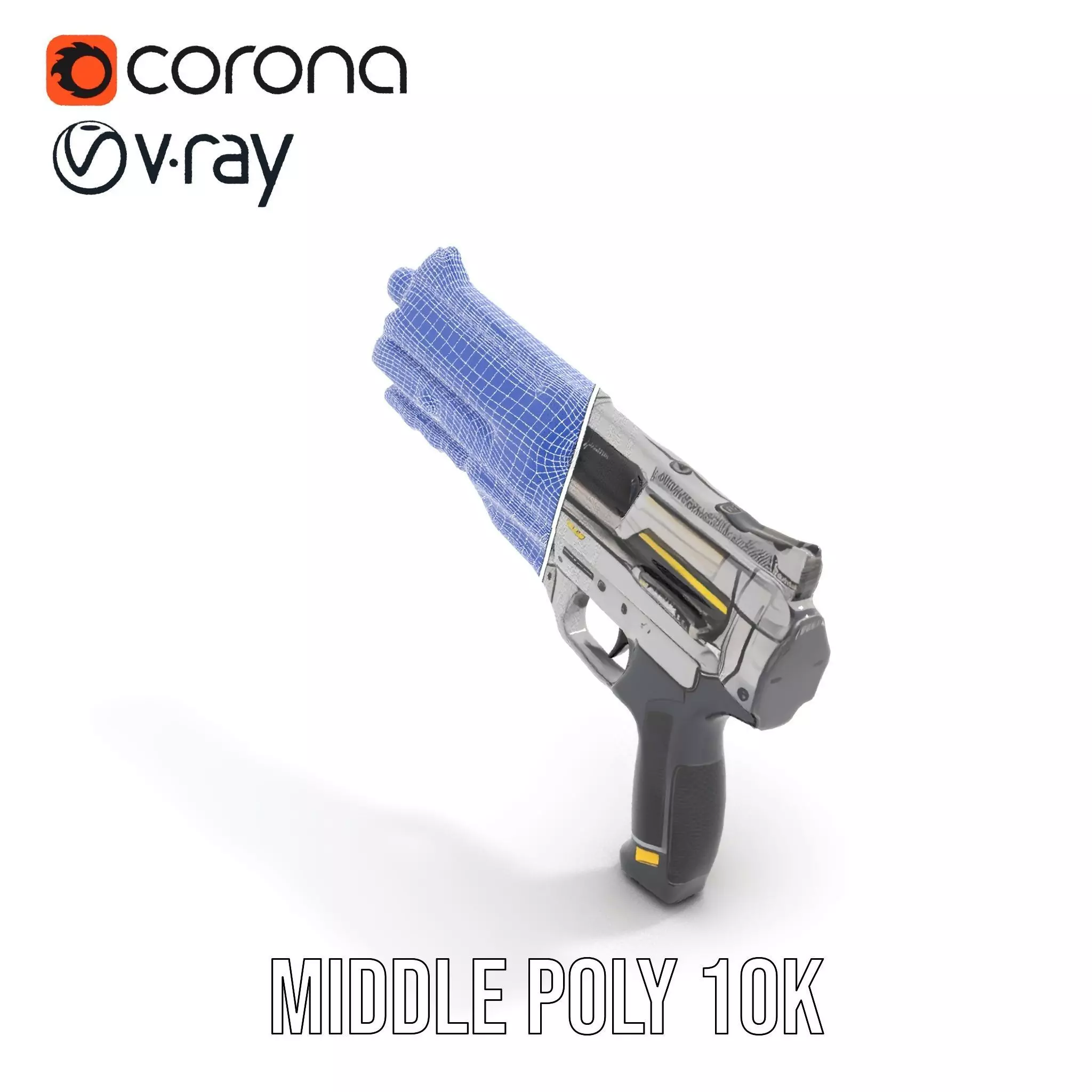 Futuristic Blaster model pack Low-poly 3D model_21