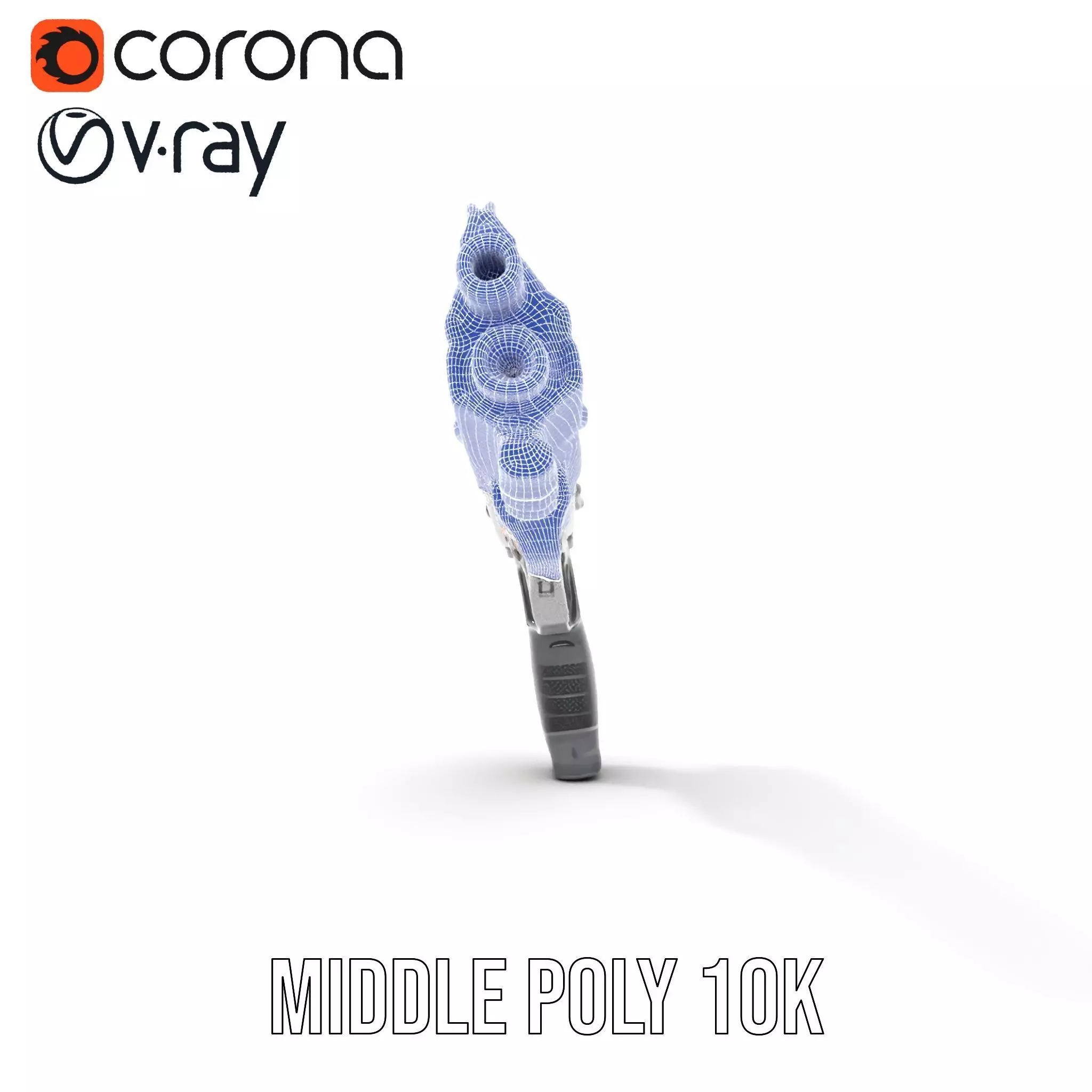 Futuristic Blaster model pack Low-poly 3D model_24