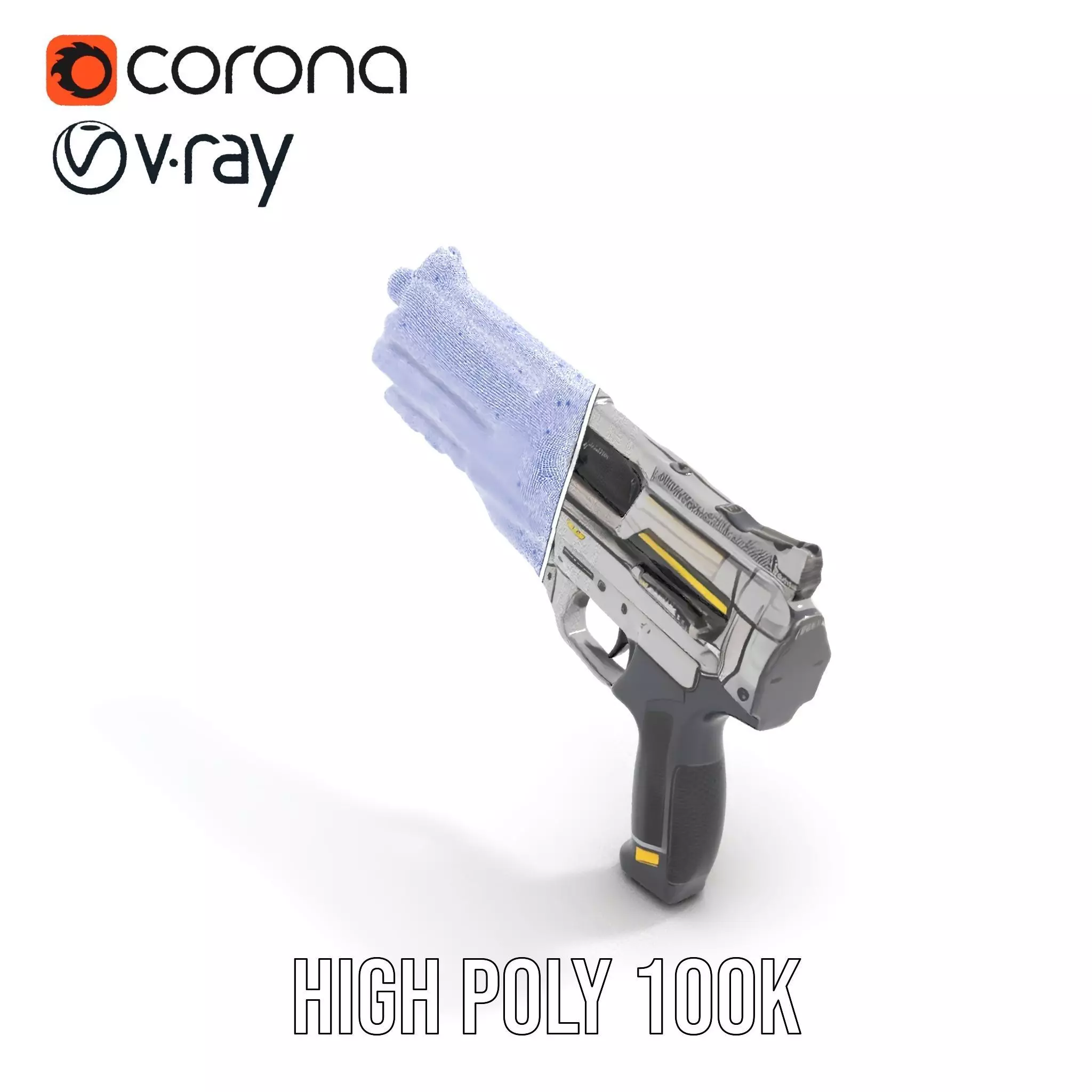 Futuristic Blaster model pack Low-poly 3D model_17