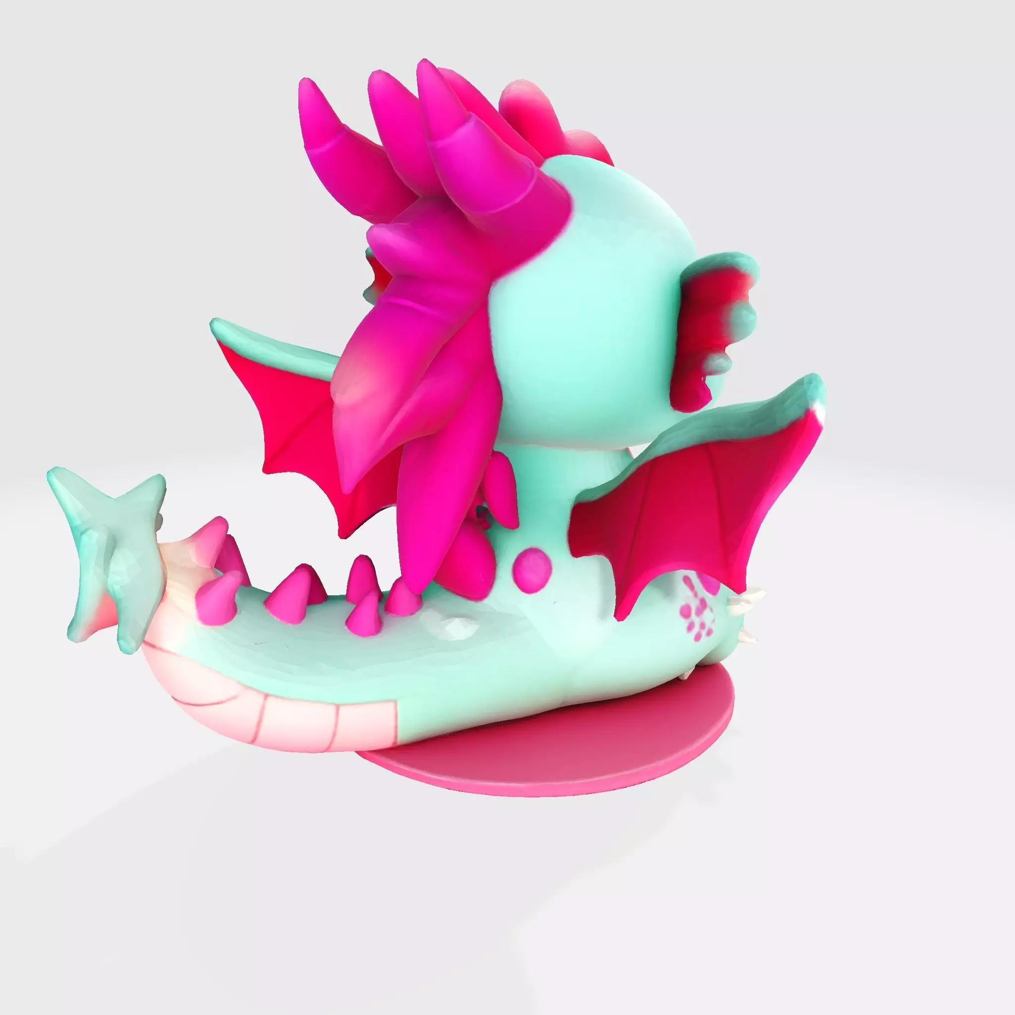 Cute Pink Dragon 3D model 3D print model_4