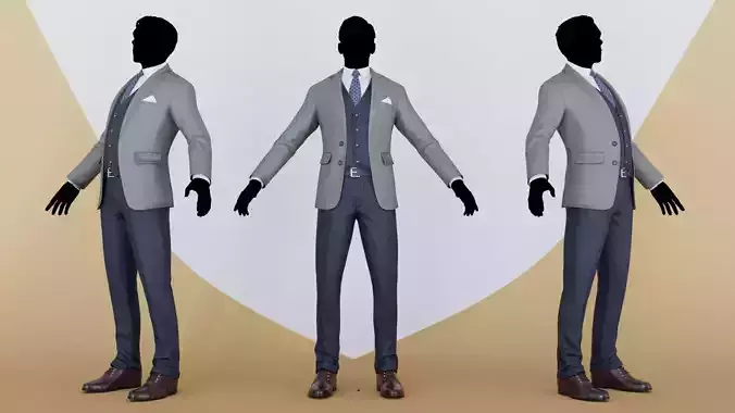 Men Pans with Shirt Blazer and Shoes MixBlueBlackGrey