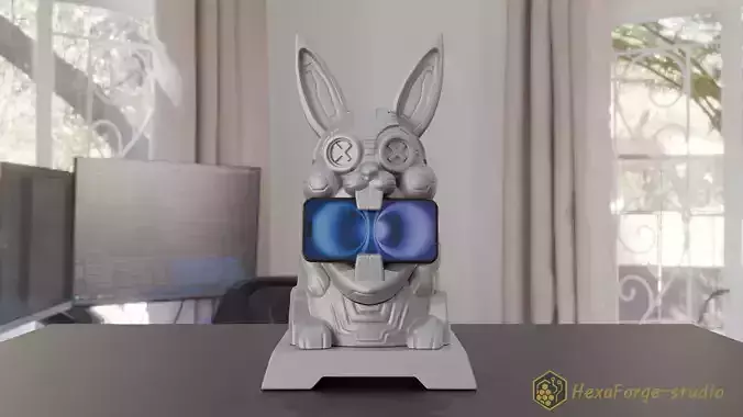 Rabbit Phone Stand     Cyberpunk Bunny 3D Print Model