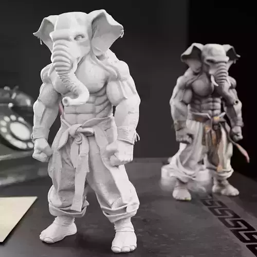 Warrior Elephant 3D Printable Model 280mm Figure for Painting