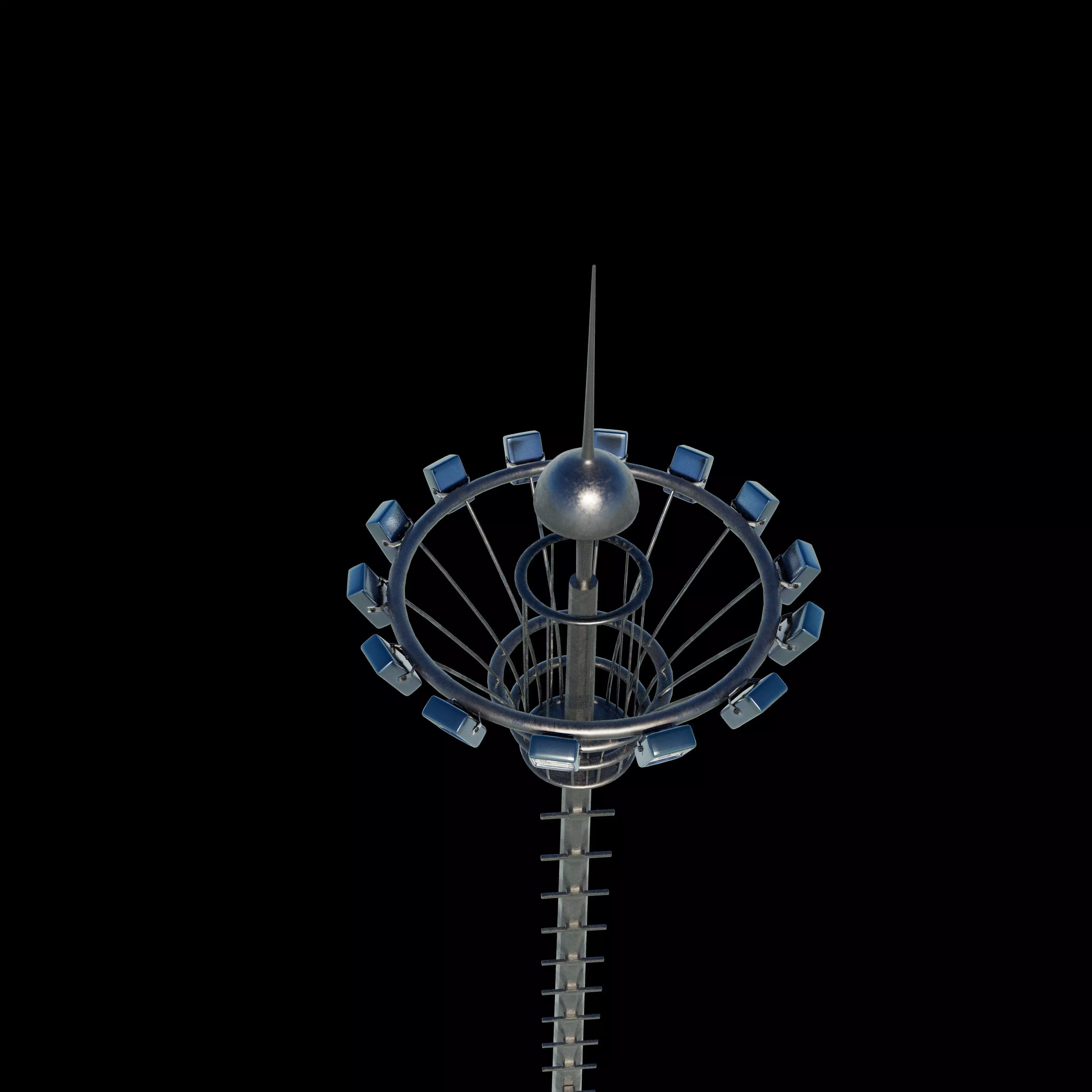 High Mast Flood Lighting 3D model_4