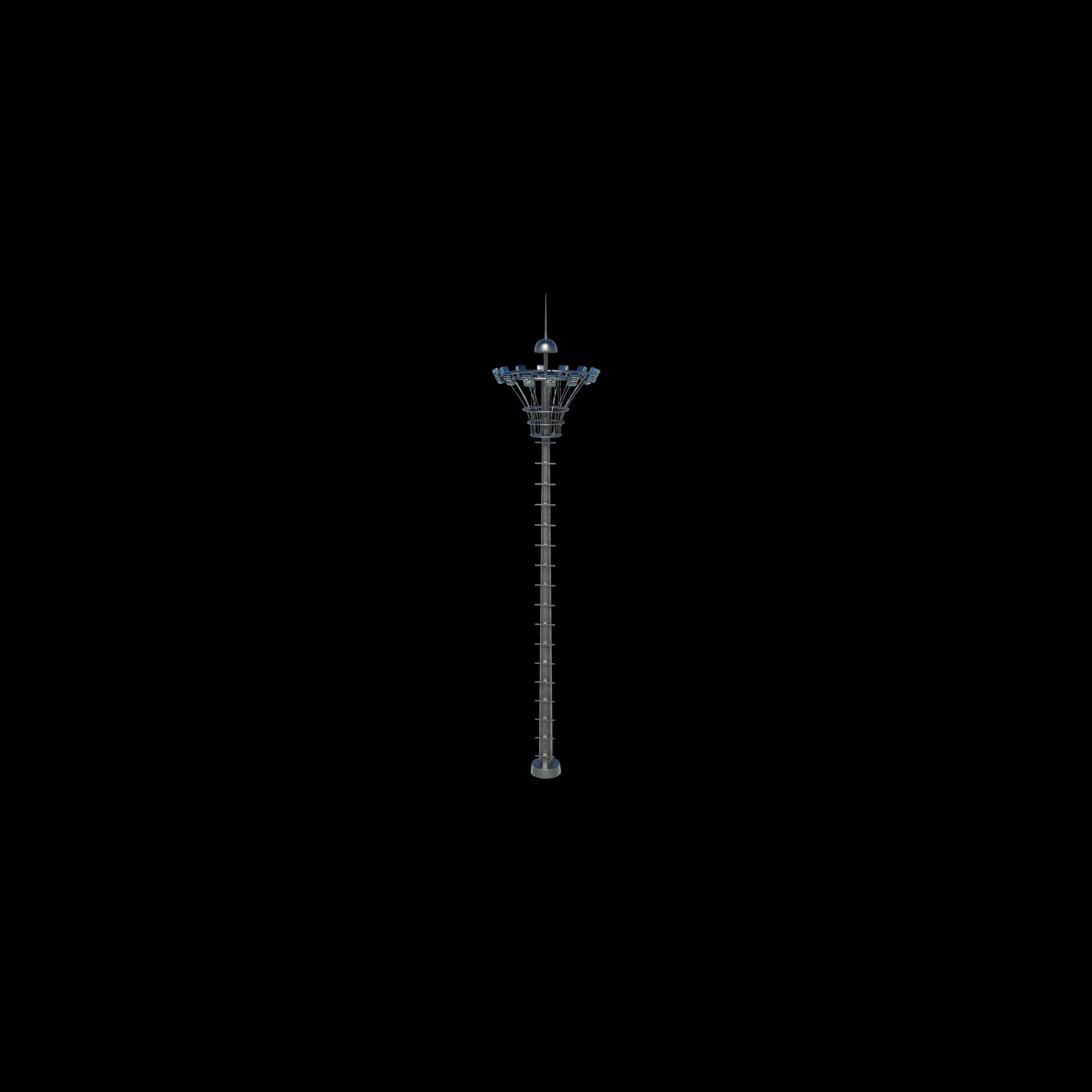High Mast Flood Lighting 3D model_6