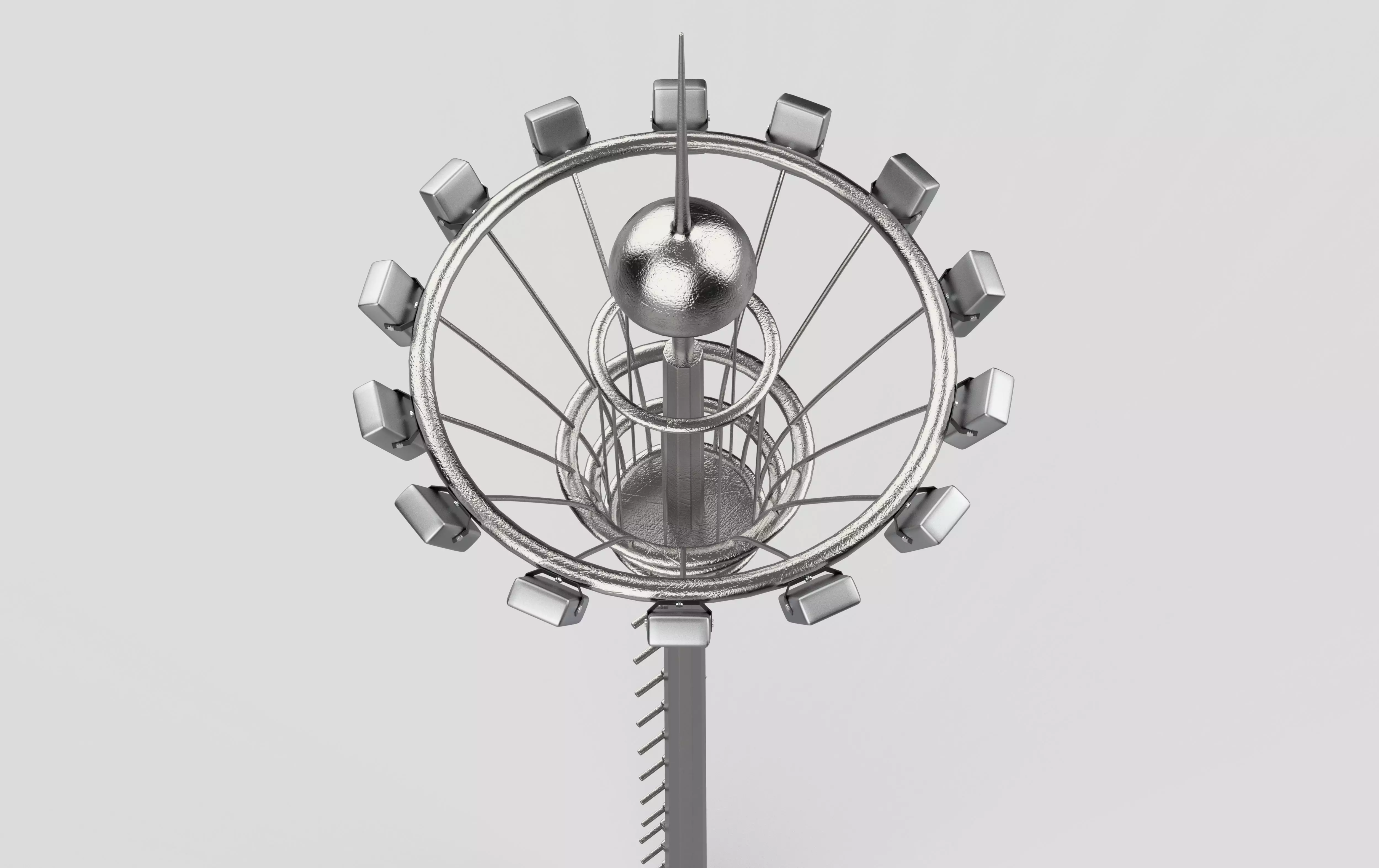 High Mast Flood Lighting 3D model_11