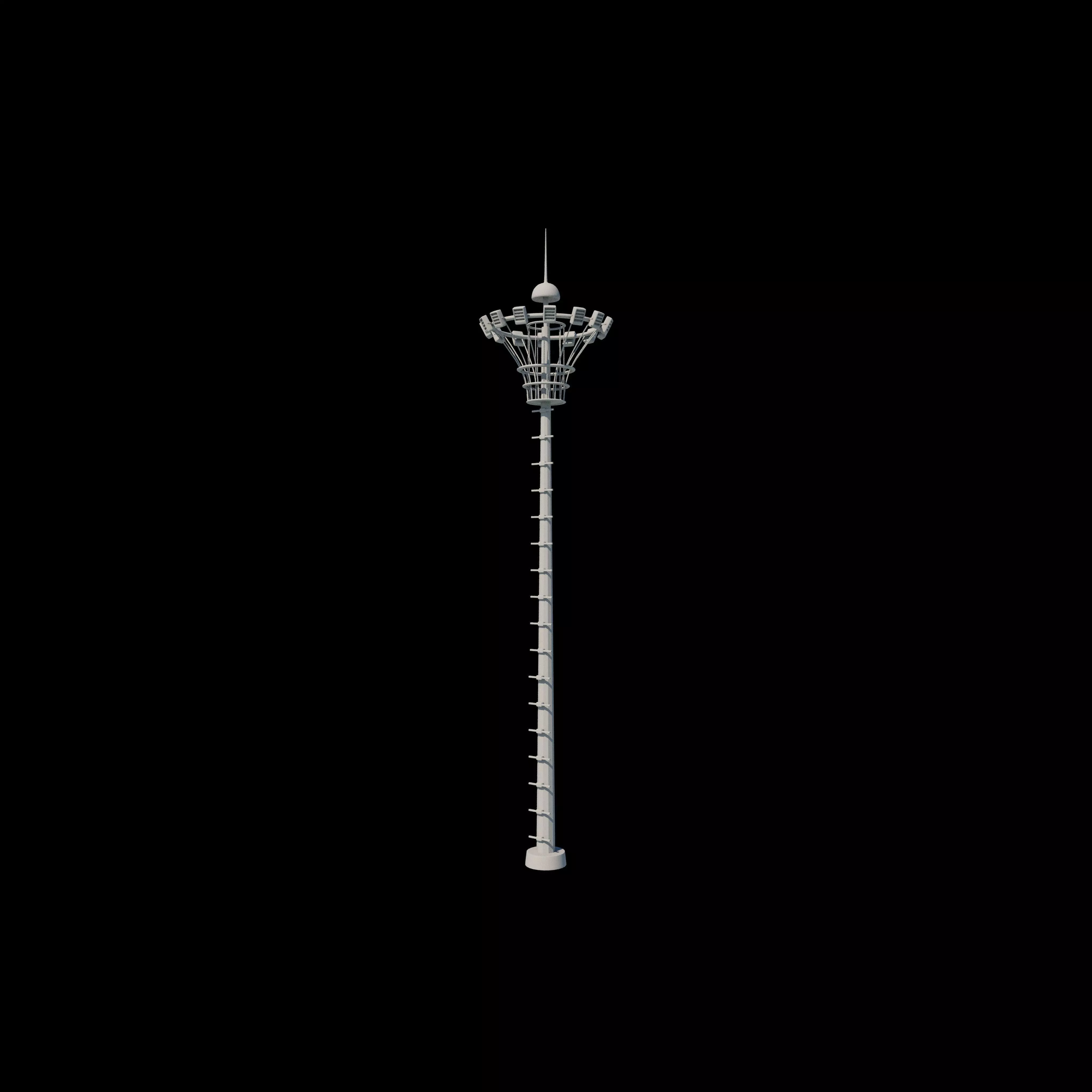 High Mast Flood Lighting 3D model_7
