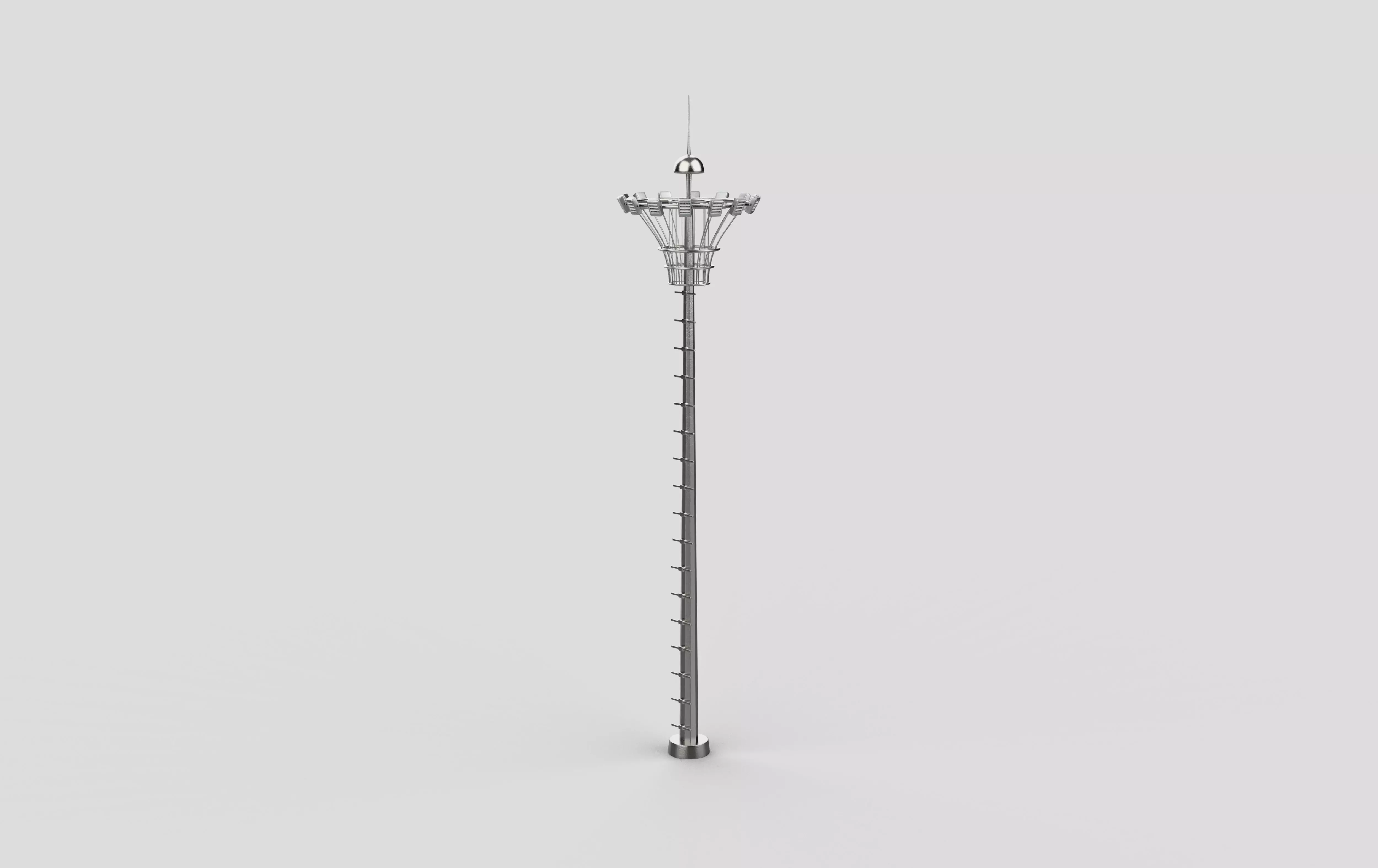 High Mast Flood Lighting 3D model_14