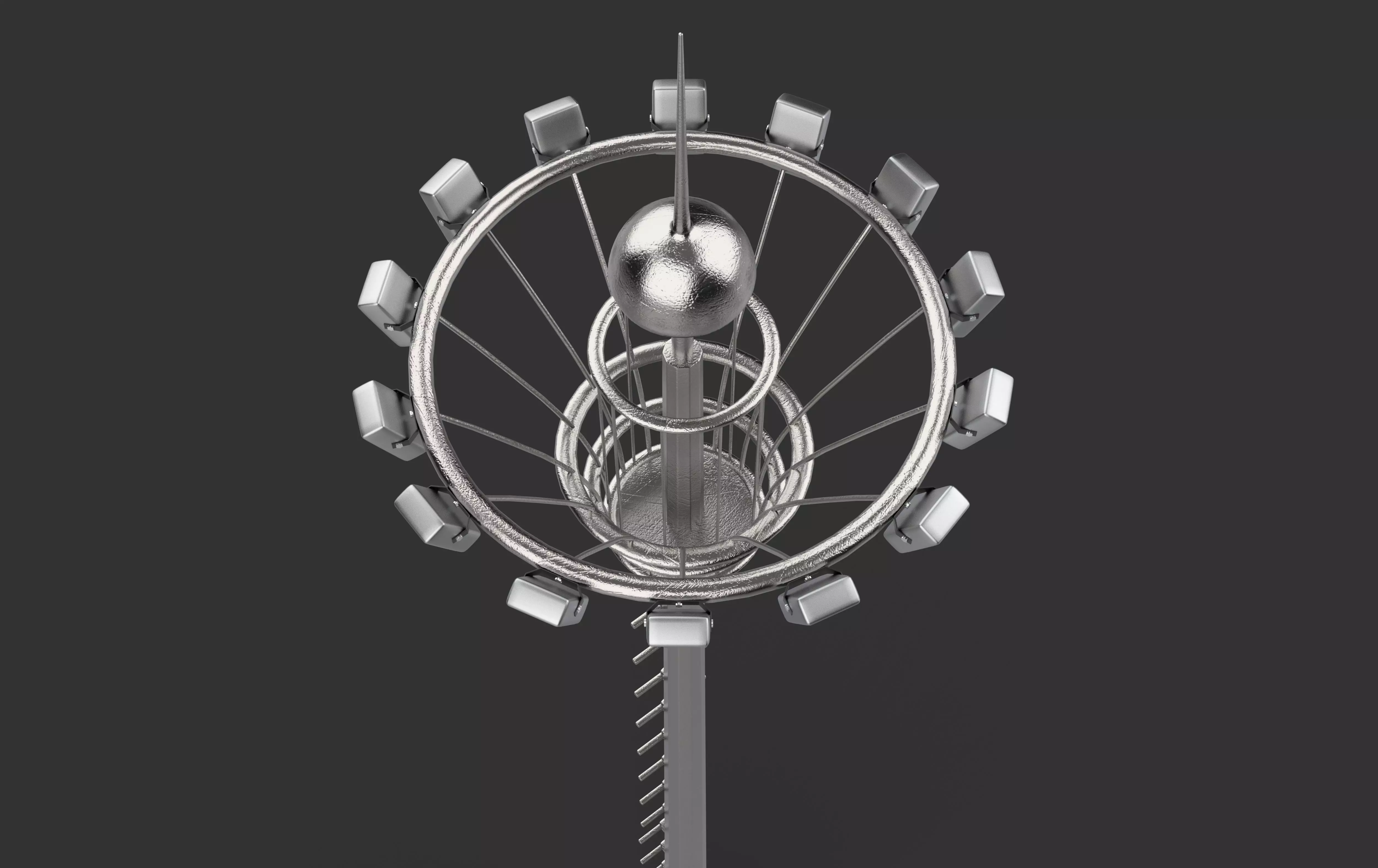 High Mast Flood Lighting 3D model_5