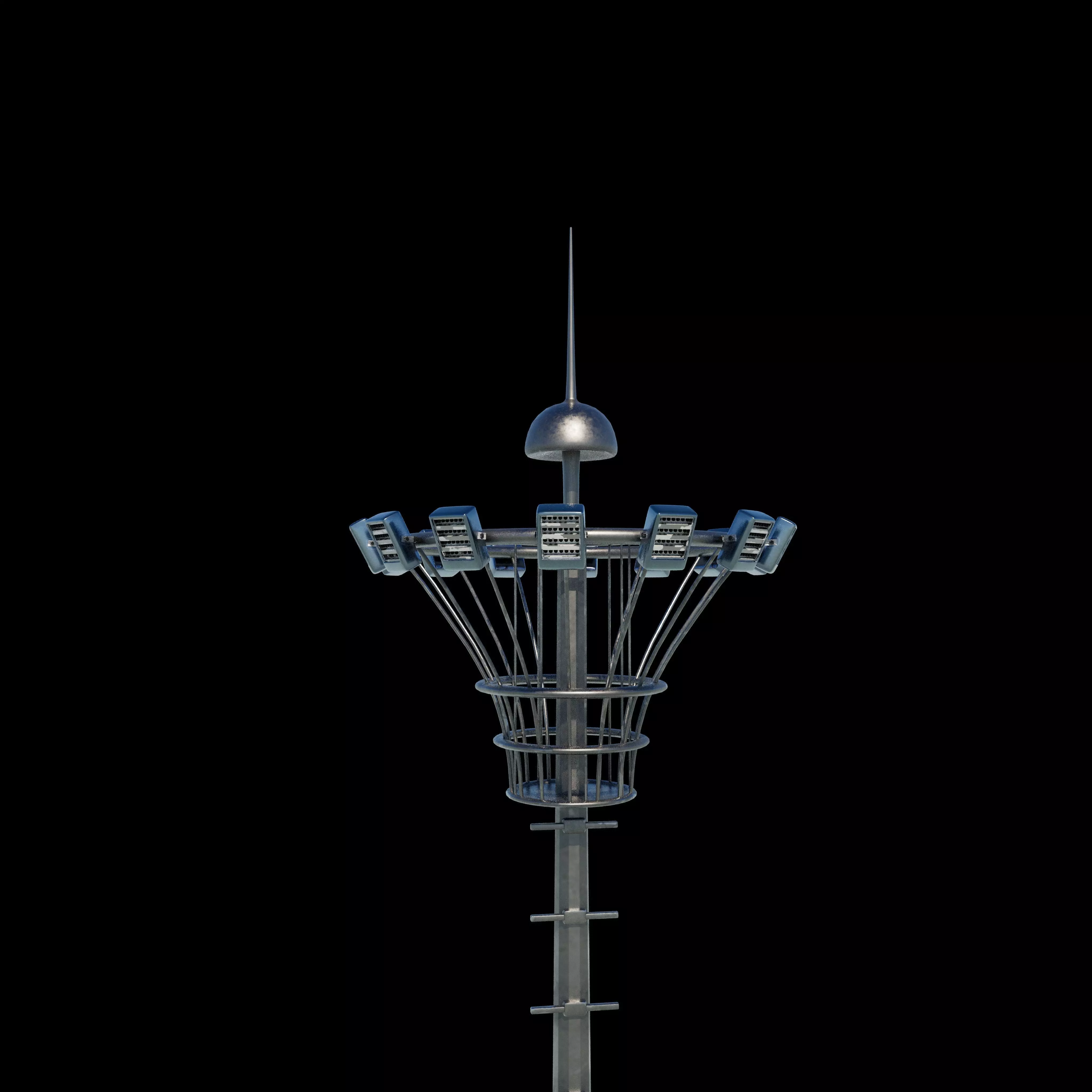 High Mast Flood Lighting 3D model_0