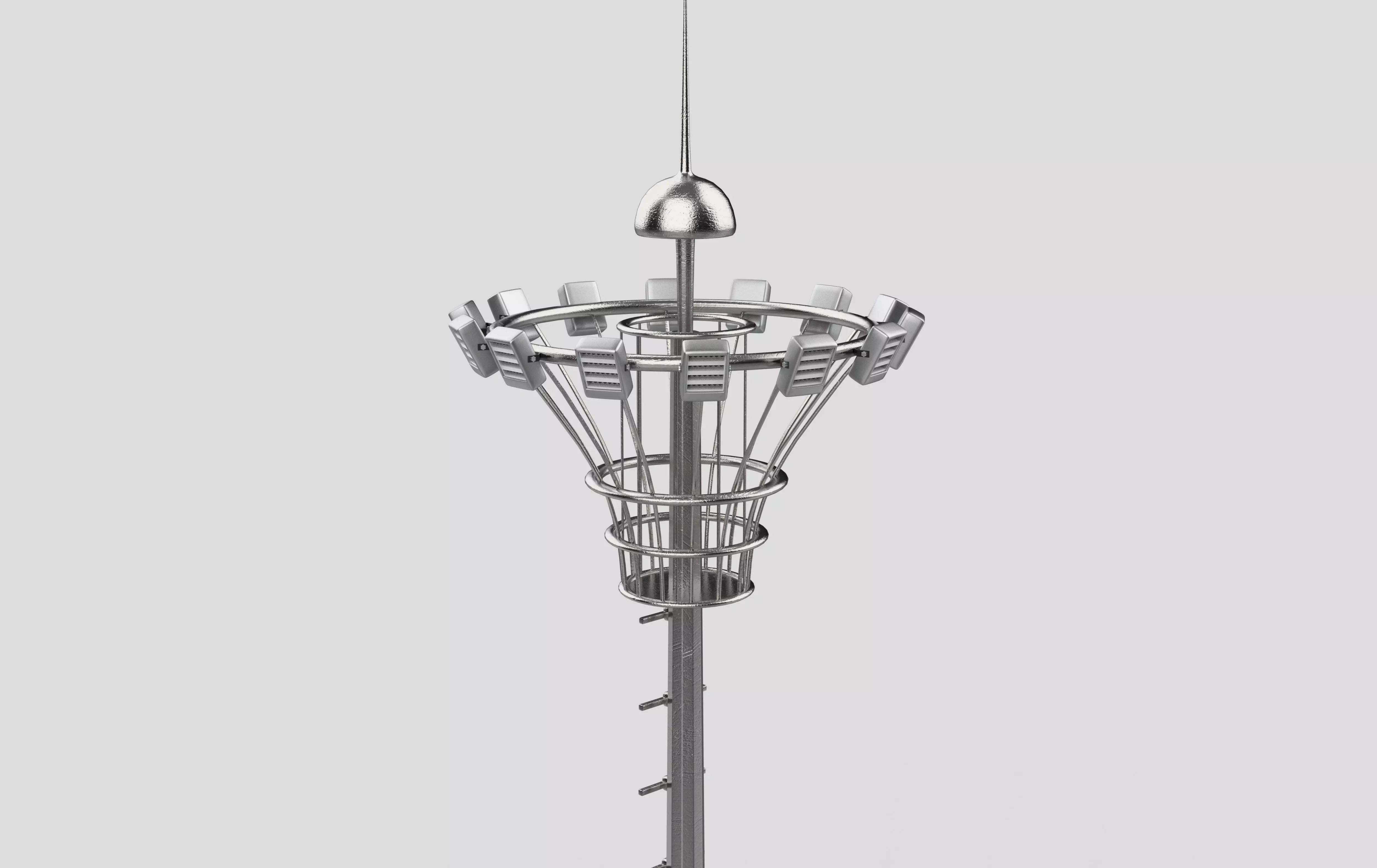 High Mast Flood Lighting 3D model_10