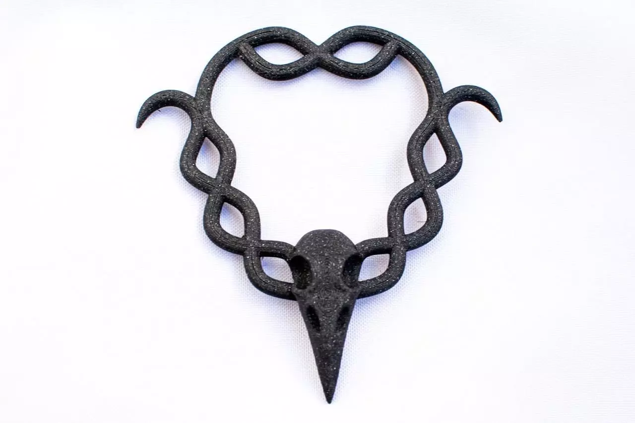 Crow Skull Stick Barrette Hairpiece 3D print model_3