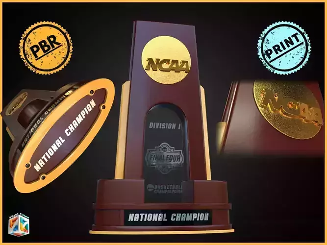 NCAA Final Four March Madness basketball award cinematic-3Dprint