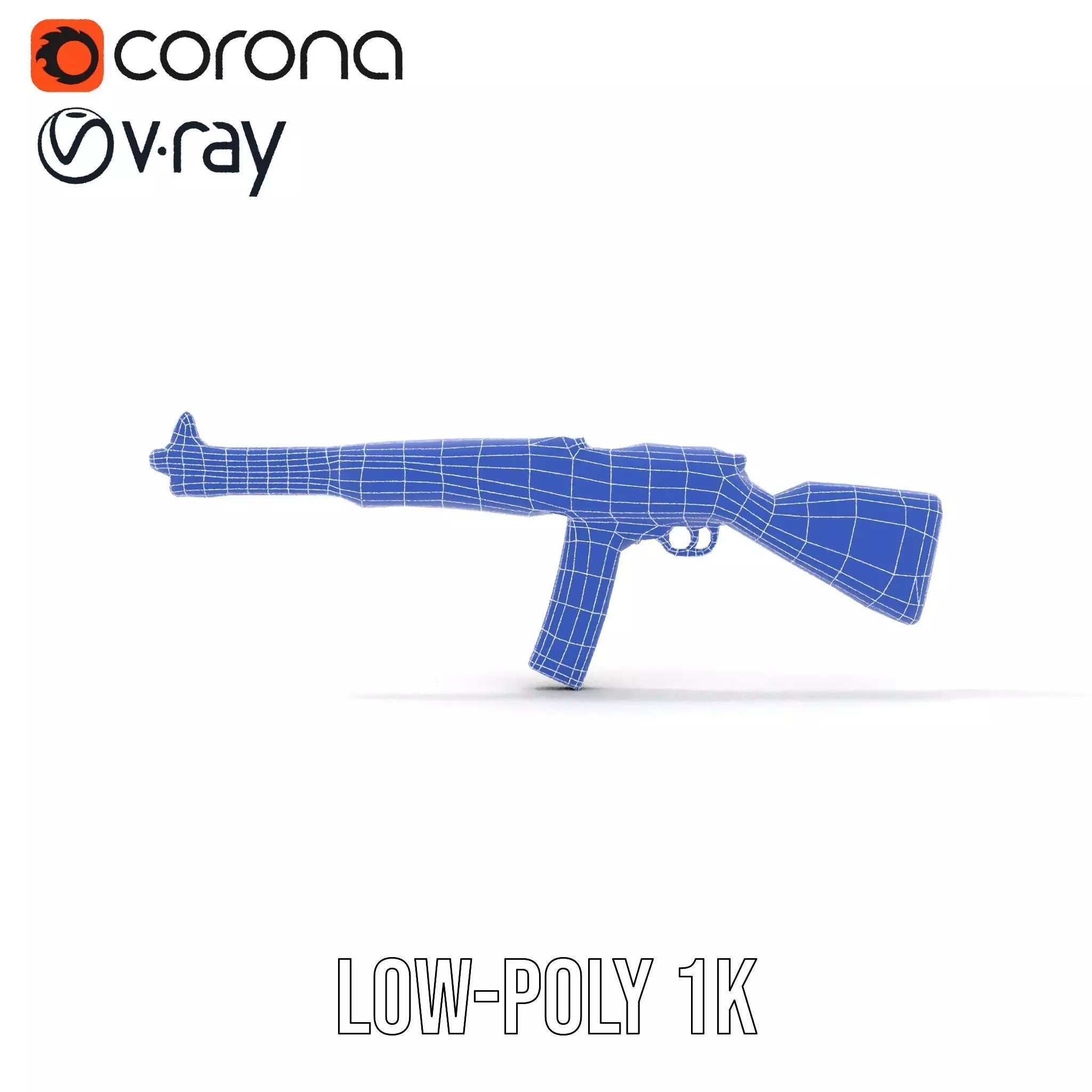 Classic Wooden Rifle model pack Low-poly 3D model_30