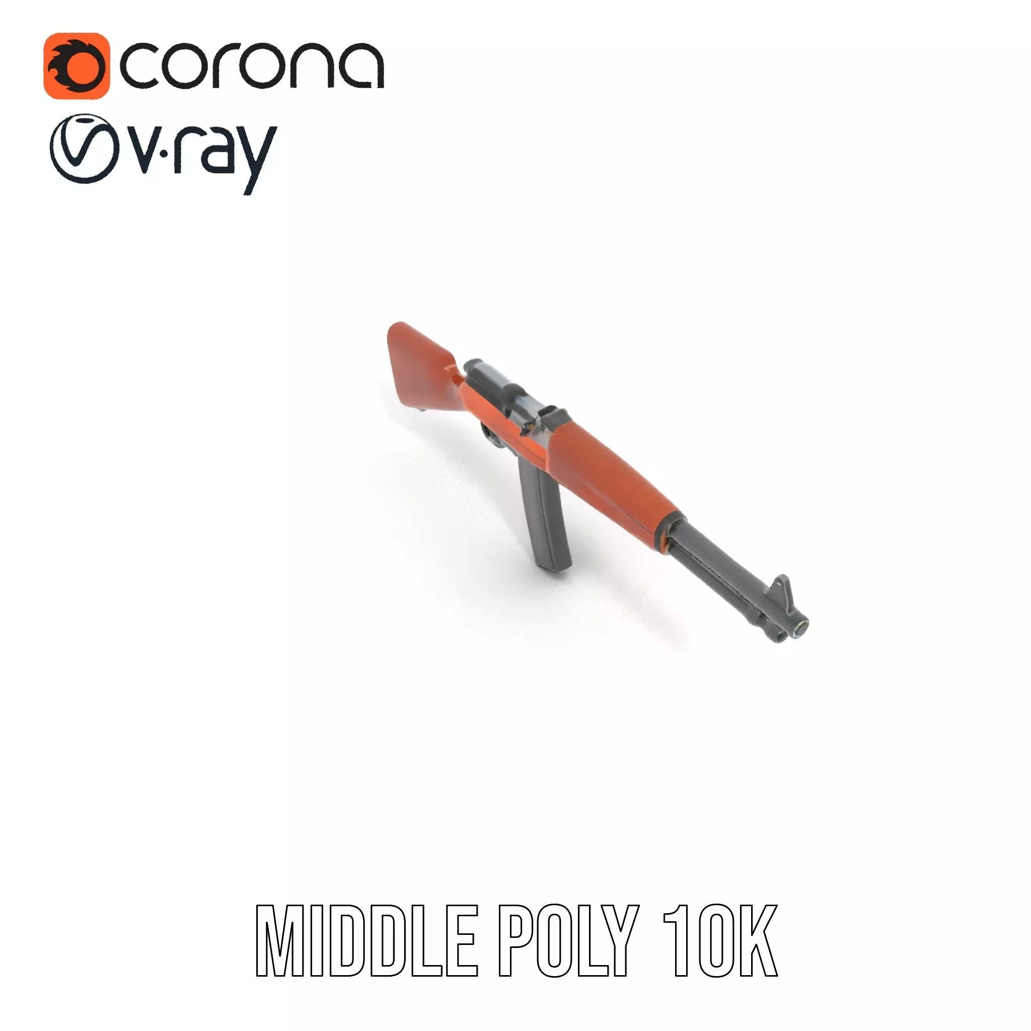 Classic Wooden Rifle model pack Low-poly 3D model_16